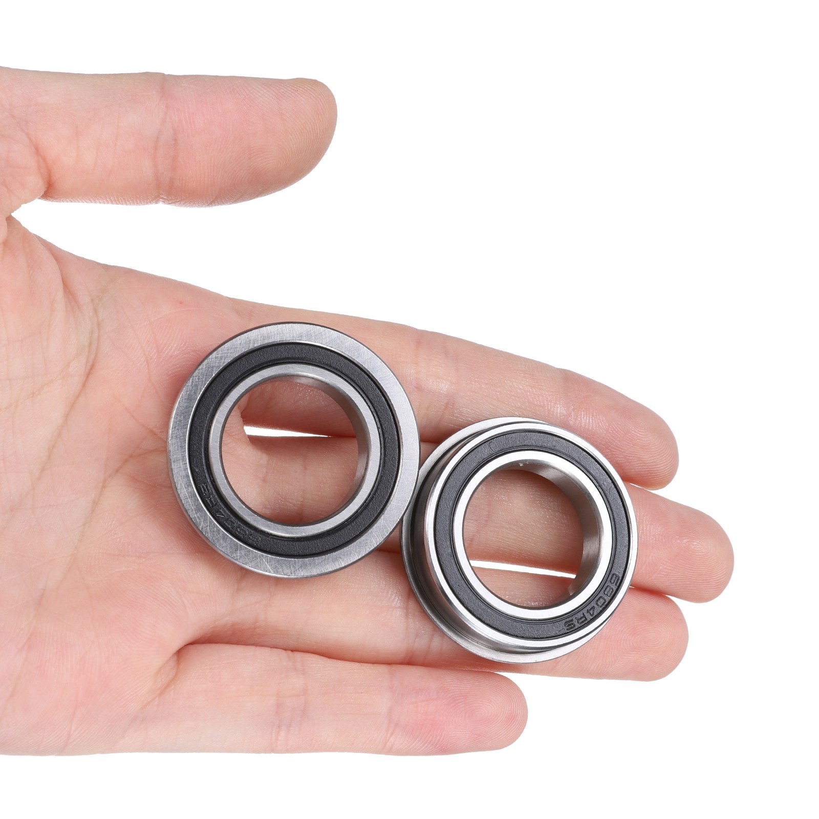 F6804-2RS Flanged Ball Bearing 20x32x7mm Double Seals Chrome Steel Bearings 2pcs