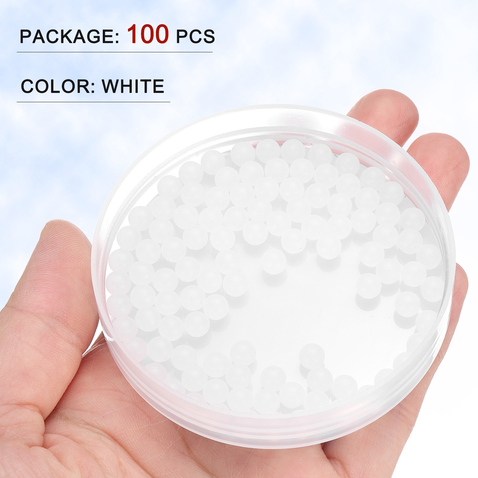 100pcs PP Plastic Bearing Balls 5mm Solid Plastic Balls G2 Precision White