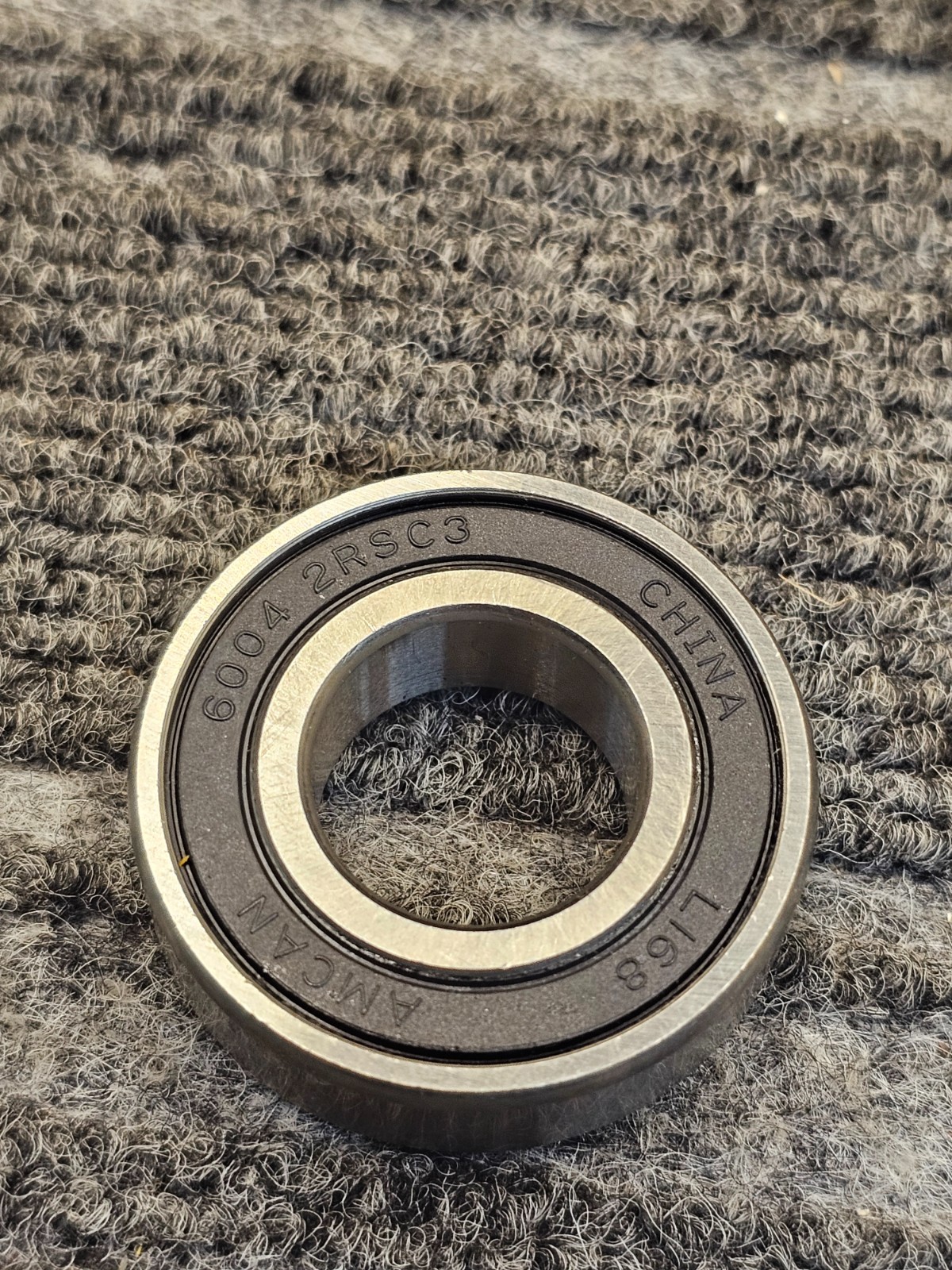 (QTY 3) Amcan 6004 2RS C3: Sealed Single Row Ball Bearings