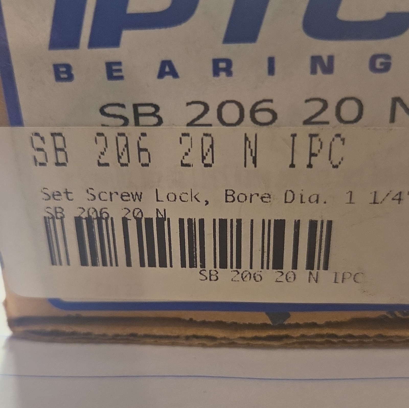 IPTCI SB 206 20 N Ball Bearing Insert, 1 1/4 in Bore Diameter