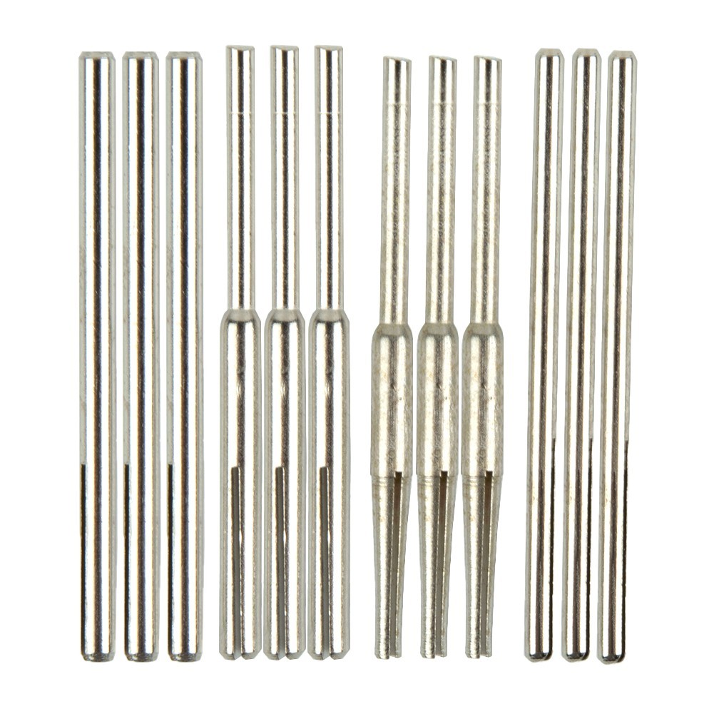 12x 2.35/3.0mm Sandpaper Abrasive Straight Split Mandrels Clip Type Rotary Tool