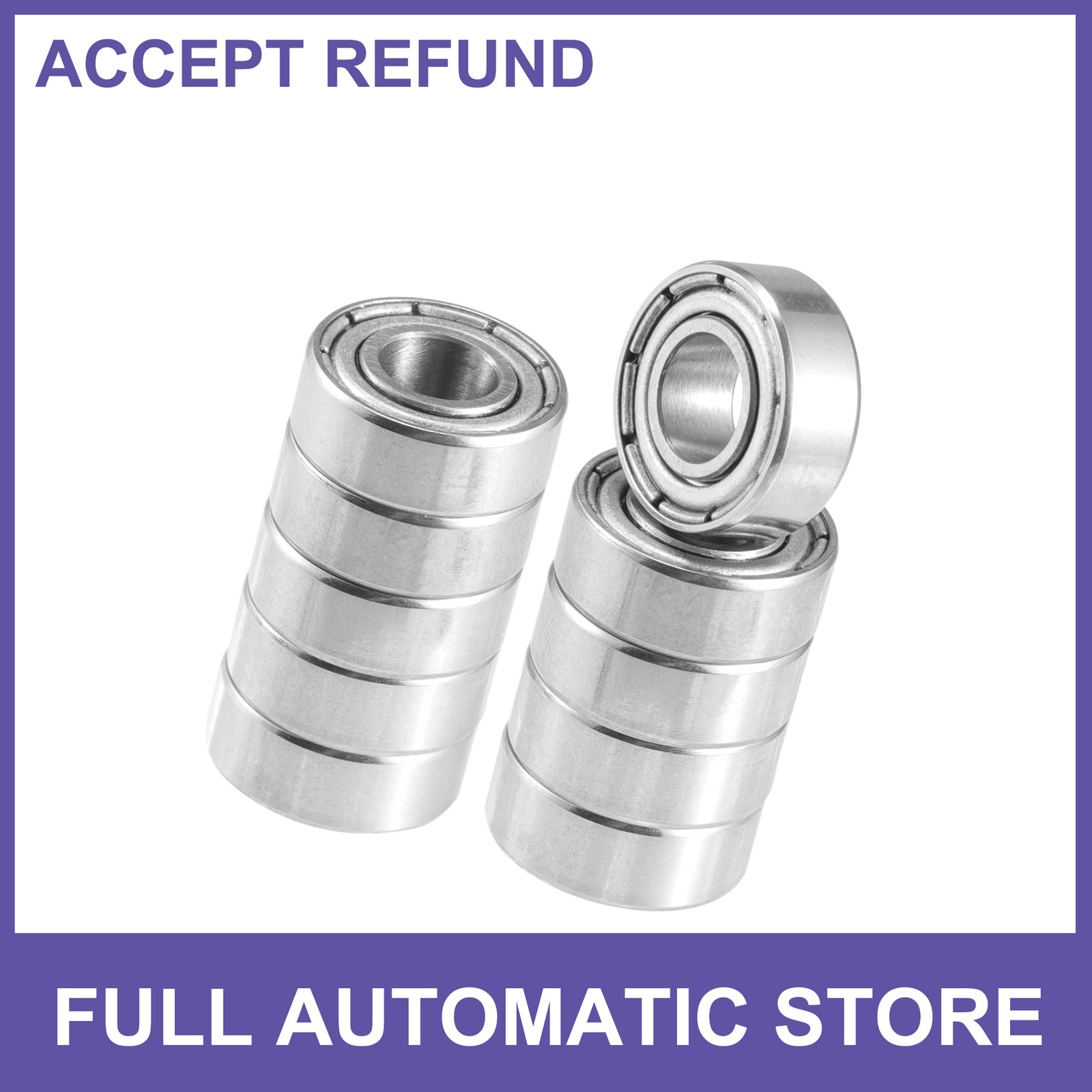10 Pcs 5x11x4mm Double Metal Shield MR115ZZ Auto Deep Groove Ball Bearings