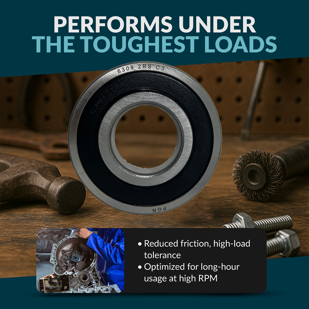 PGN 6309-2RS Ball Bearing, Double Rubber Sealed, Pack of 10