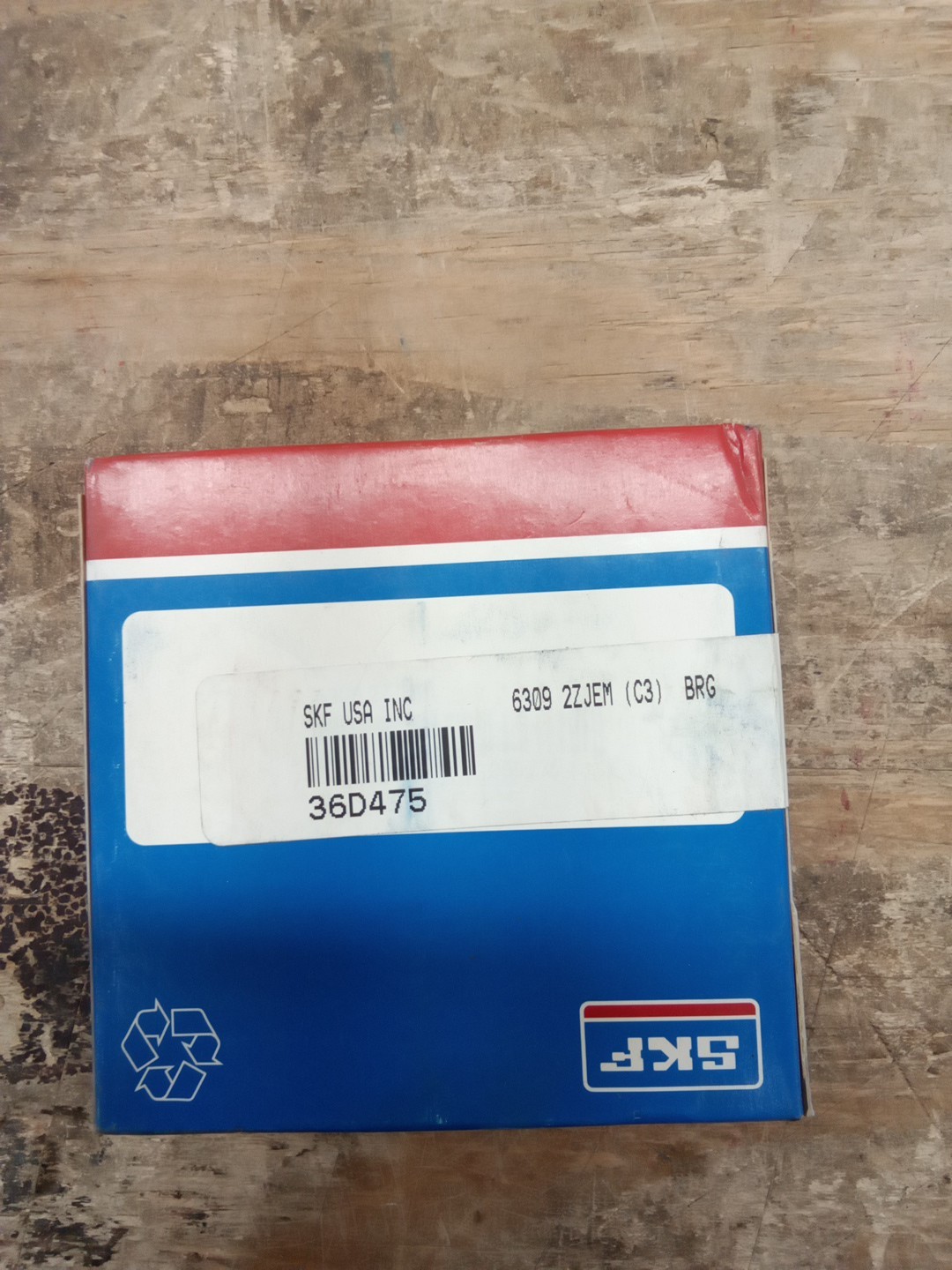 SKF 6309 2Z JEM, Radial Ball Bearing, Double Shielded, 45mm Bore, 100mm OD.