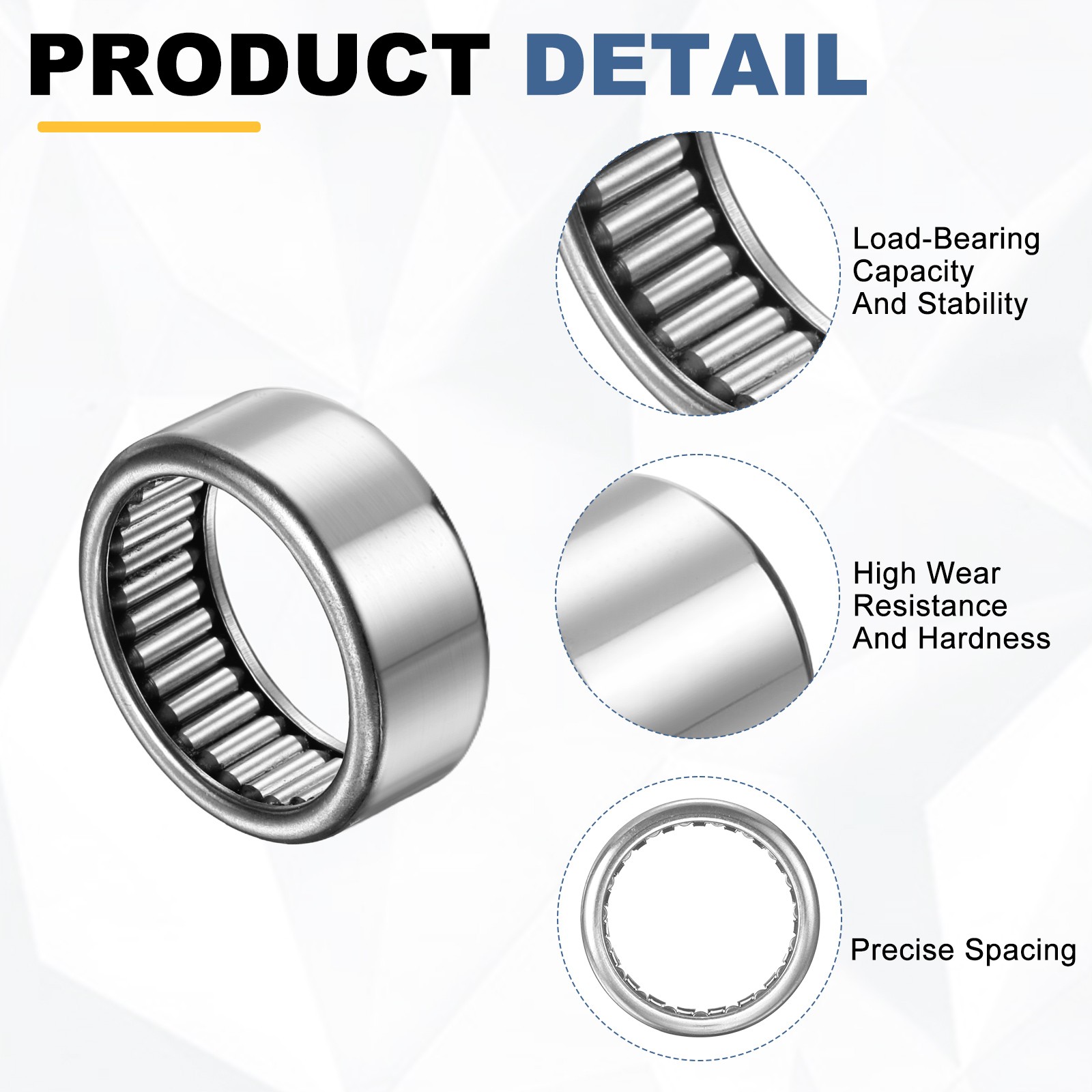 4pcs B168 Needle Roller Bearings 1″ x 1-1/4″ x 1/2″ Chrome Steel Open End