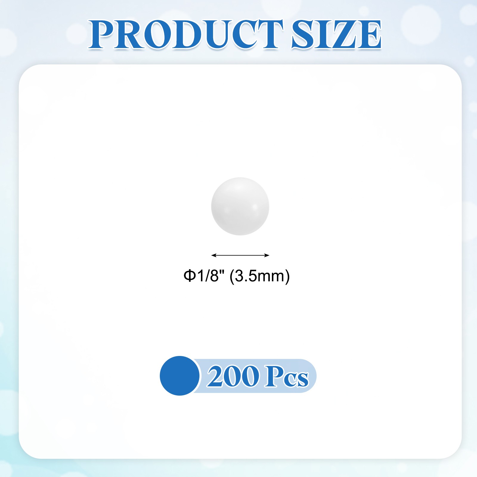 200 Pcs 1/8″ 3.5mm Solid Plastic Bearing Ball Precision POM Bearing Balls