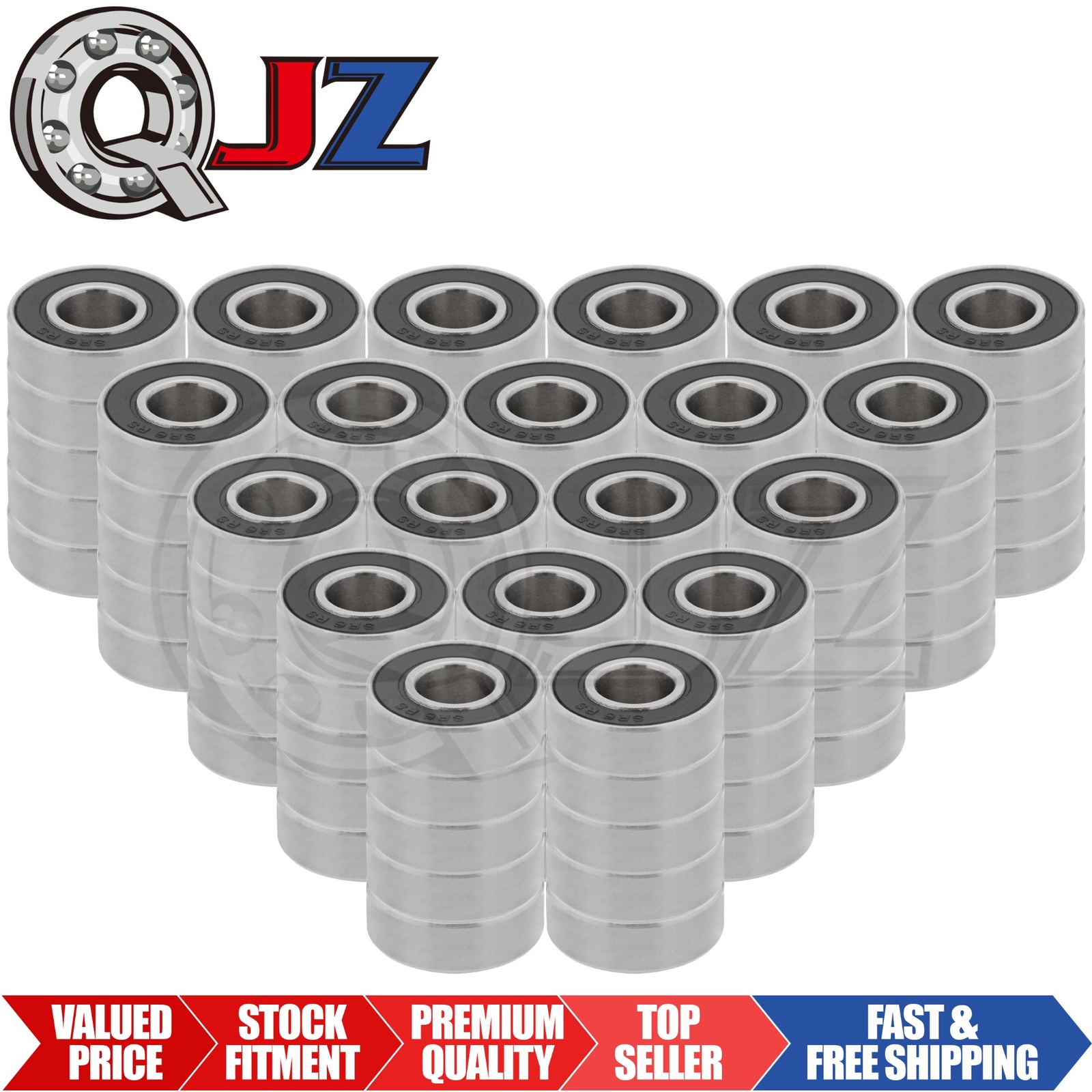 [Qty.100] SR6-2RS Stainless Steel Radial Bearing [3/8″ ID x 7/8″ OD x 0.2812″ W]