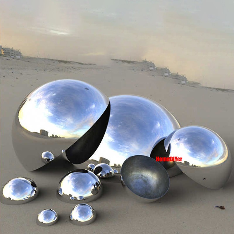 Stainless Steel Half Hollow Ball Sphere Hemisphere Mirror Gazing Ball 12.7-300mm