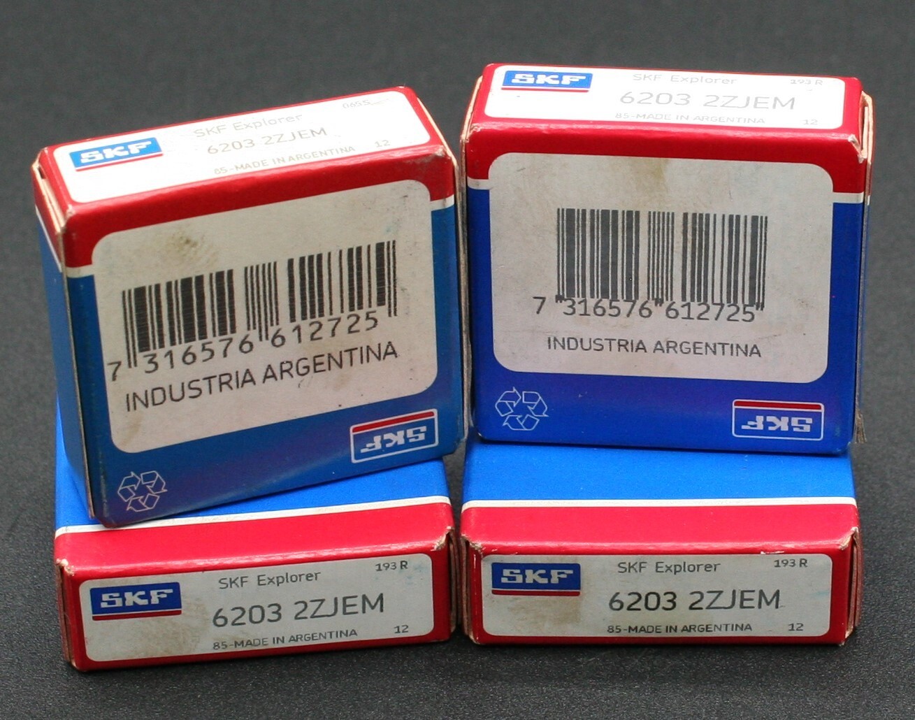 One (1) SKF 6203 2ZJEM Deep Groove Bearing 17 MM ID Argentina NEW