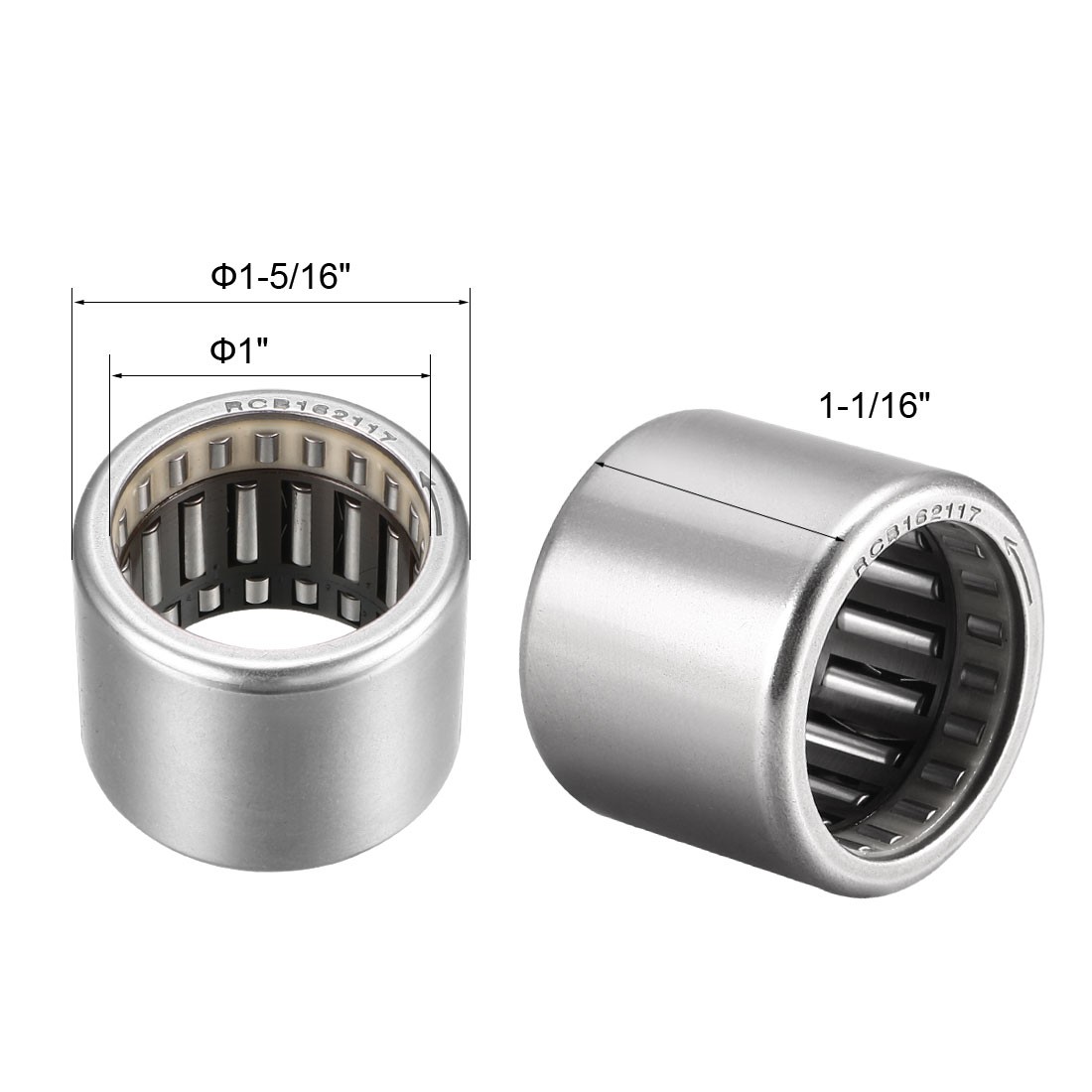 2Pcs Needle Roller Bearings, One Way Bearing, 1″ Bore 1-5/16″ OD 1-1/16″ Width