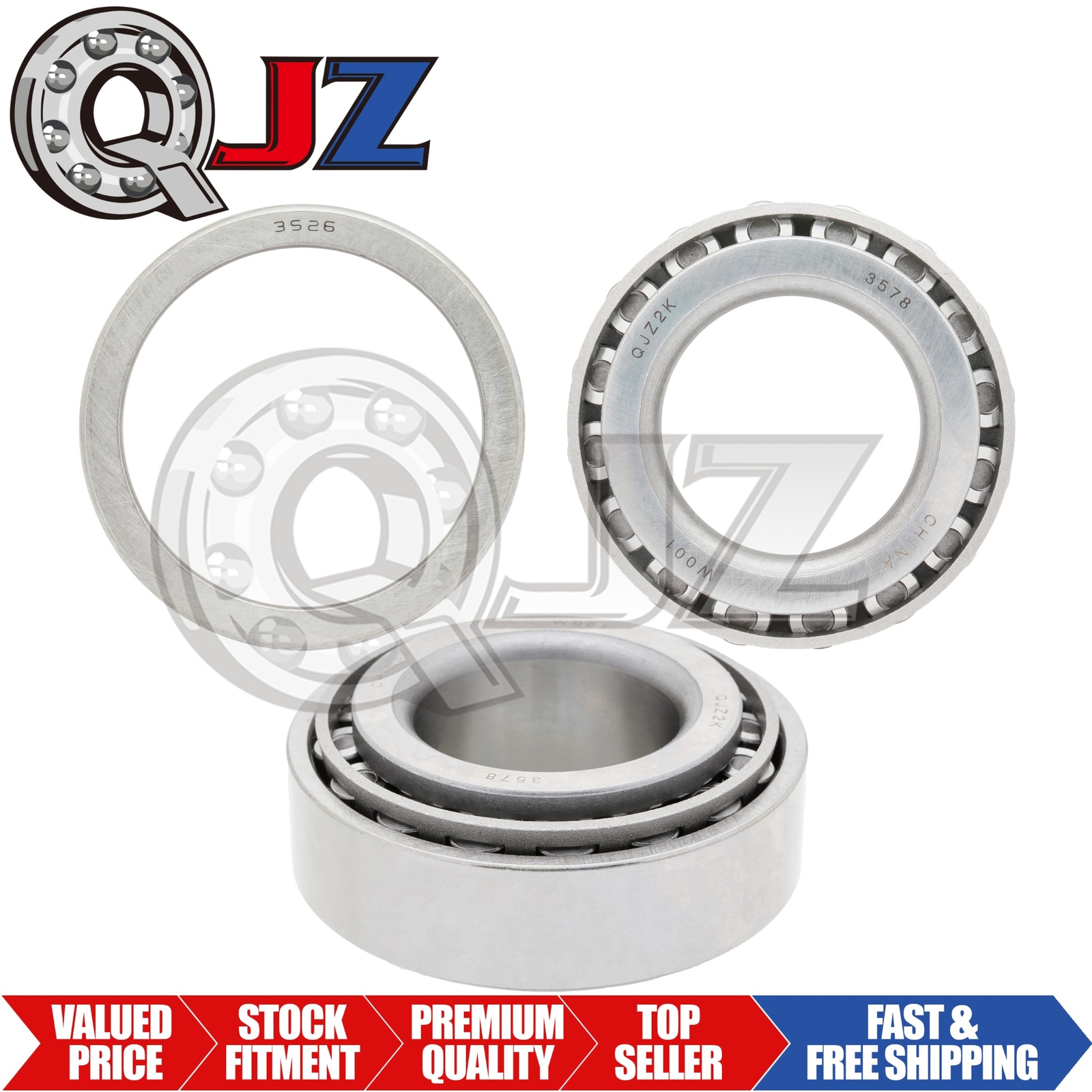 [2-Pack] 3578-3526 Tapered Roller Bearing Set 1-3/4 in x 3.4375 in x 1.1875 in