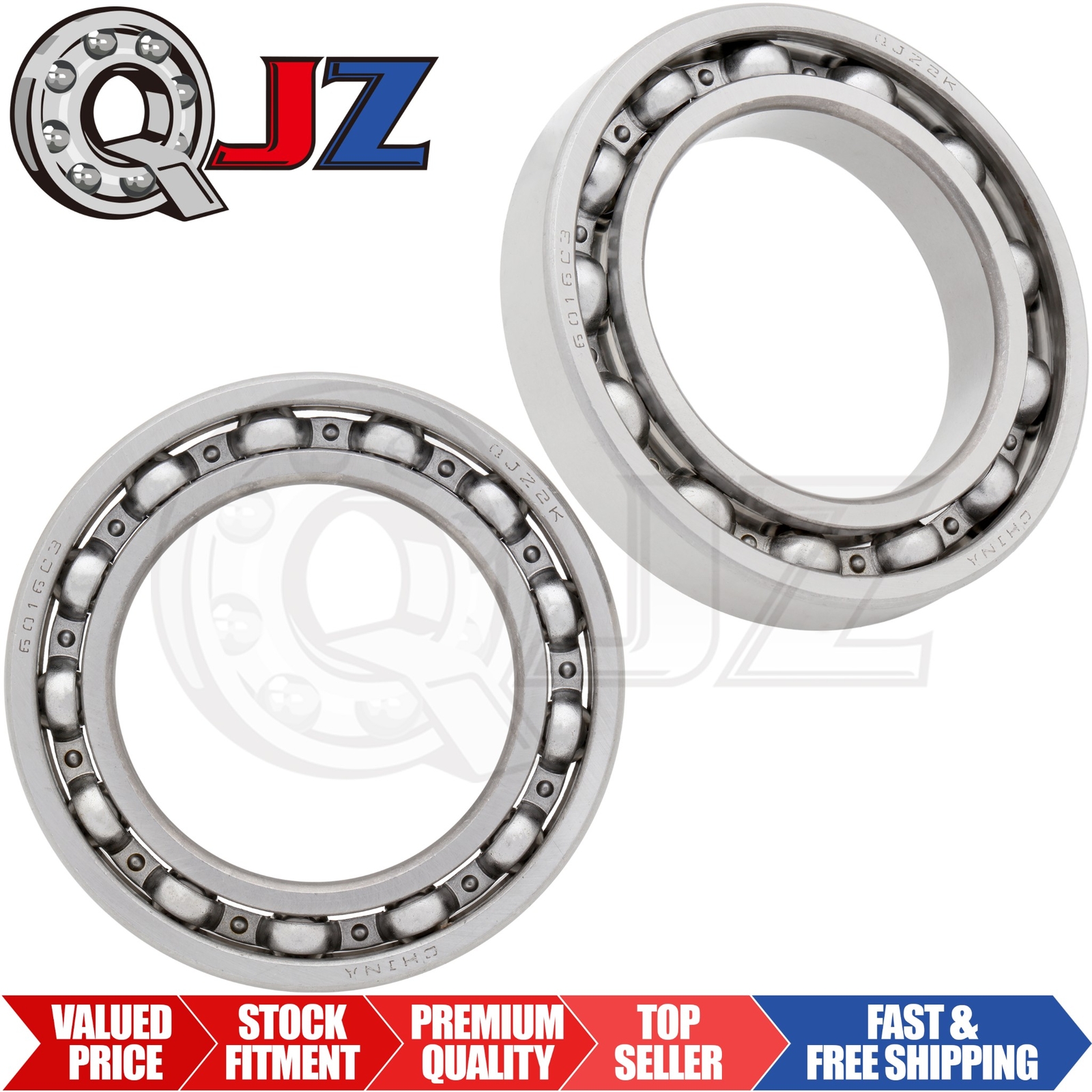 [Qty.2] 6016-OPEN Deep Groove Radial Ball Bearing [80mm ID x 125mm OD x 22mm W]
