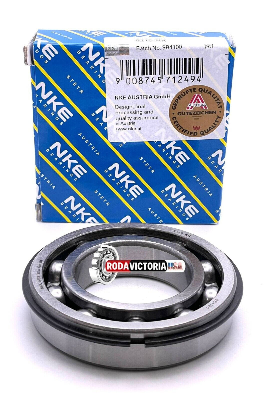 NKE 6210 NR/C3 DEEP GROOVE BALL BEARING, OPEN TYPE+SANP RING 50x90x20mm