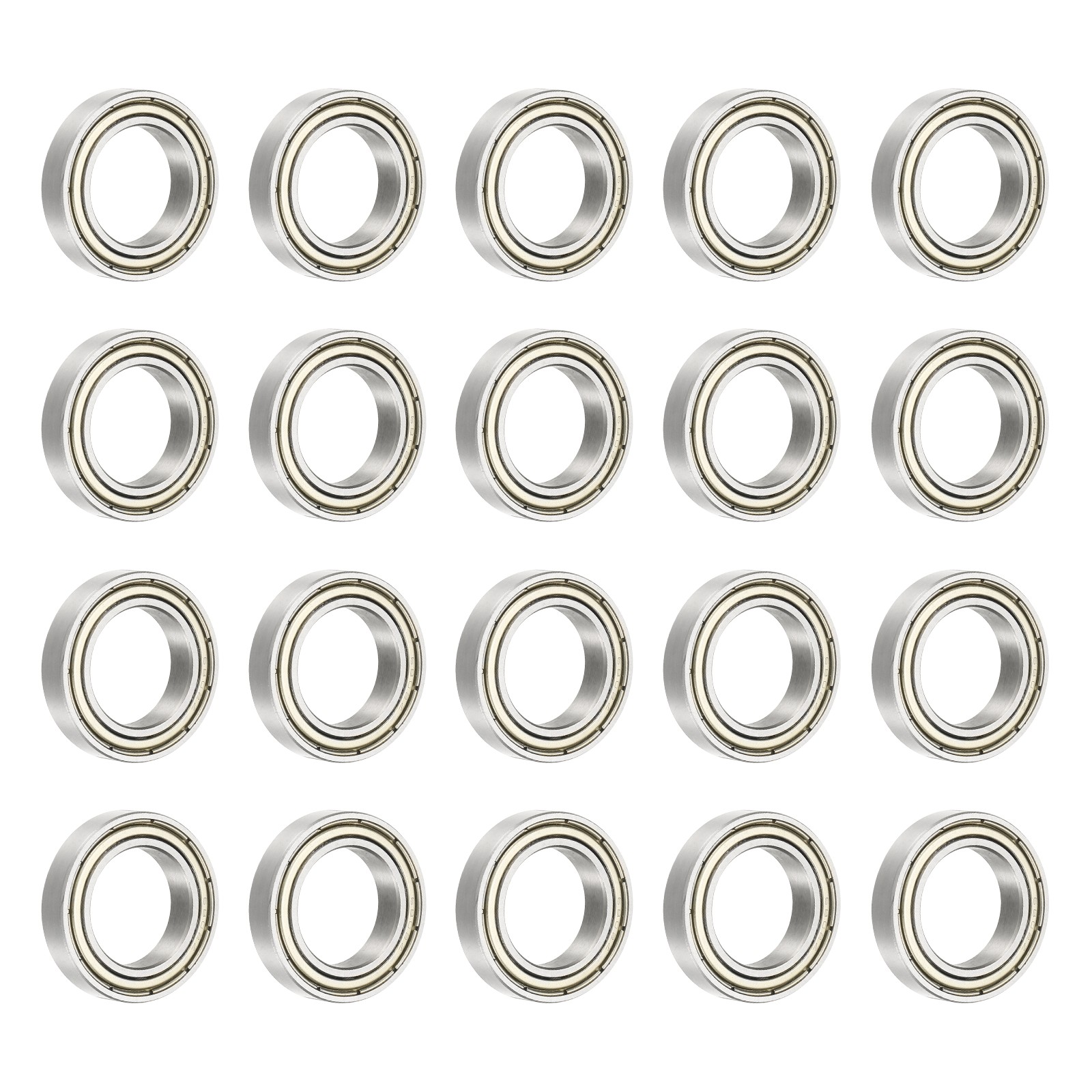 20 Pcs 6802ZZ Deep Groove Ball Bearings, 15x24x5mm Double Shield Bearing