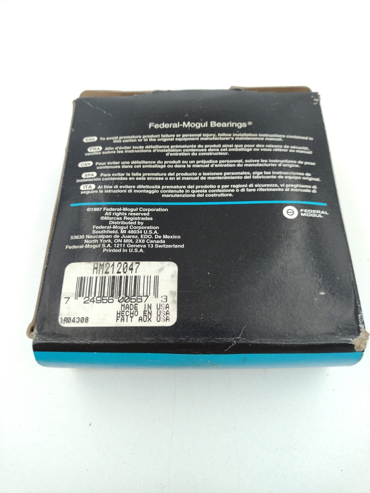 Bower Federal Mogul BCA HM 212047 Tapered Roller Bearing Cone