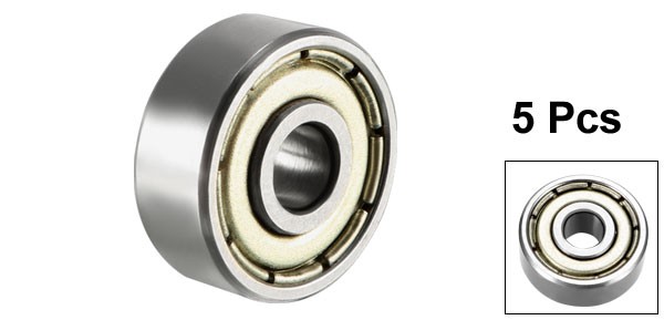 5pcs 624ZZ Deep Groove Ball Bearings Double Shield 624-2Z 80024 Chrome Steel