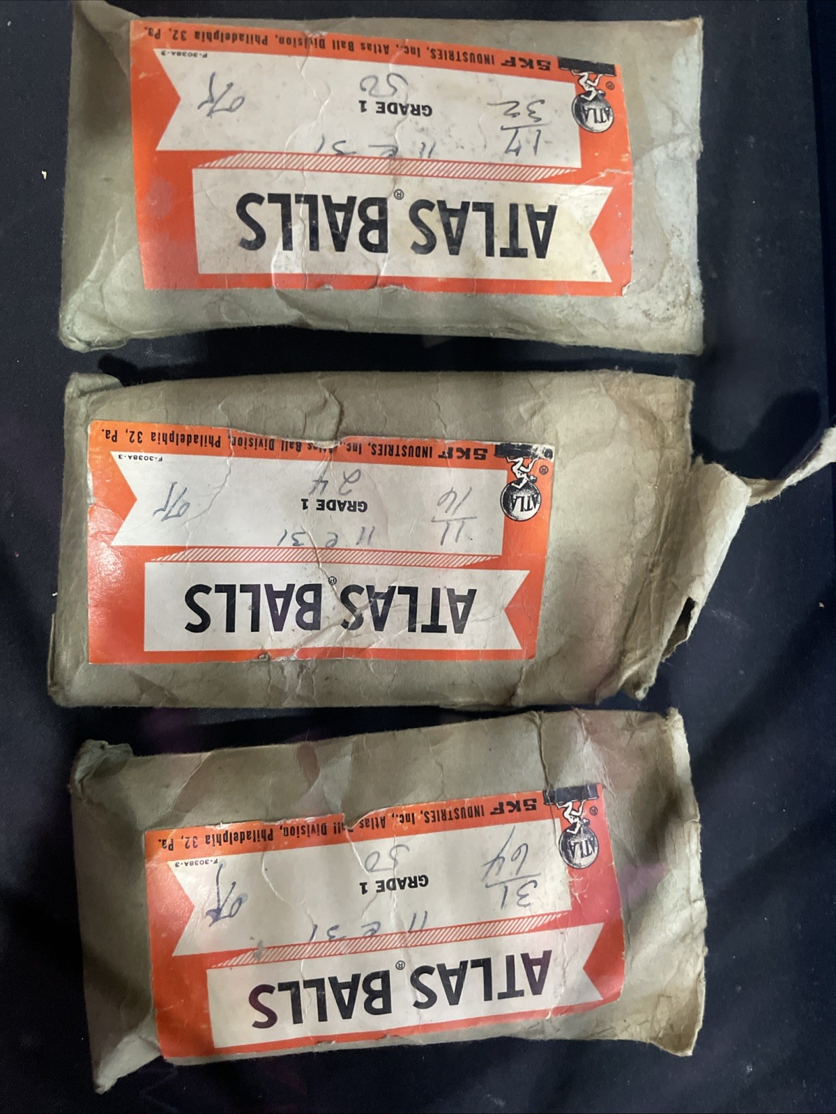 Atlas Balls. Balls 17/32, 11/16, 31/64” . F-3038A-3. LARGE LOT