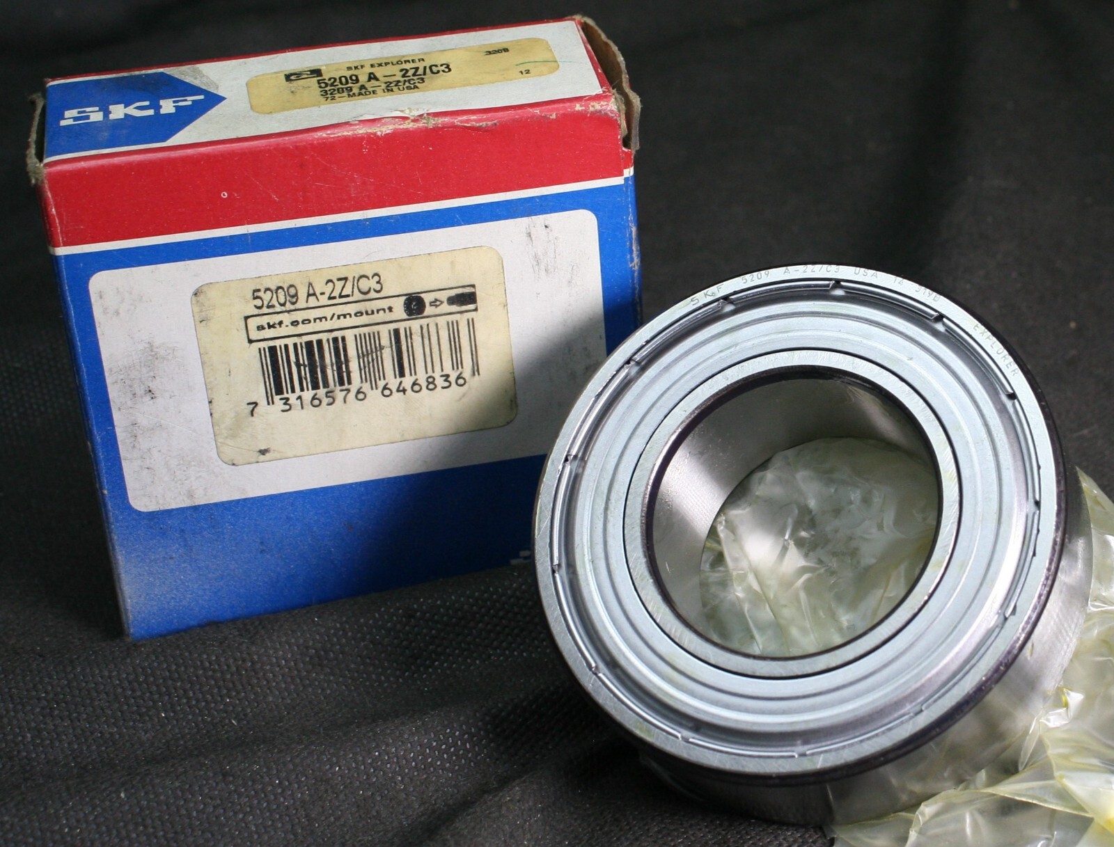 One (1) SKF 5209 A-2Z/C3 Angular Contact Bearing 45MM ID USA 3209 A-2Z/C3 NEW