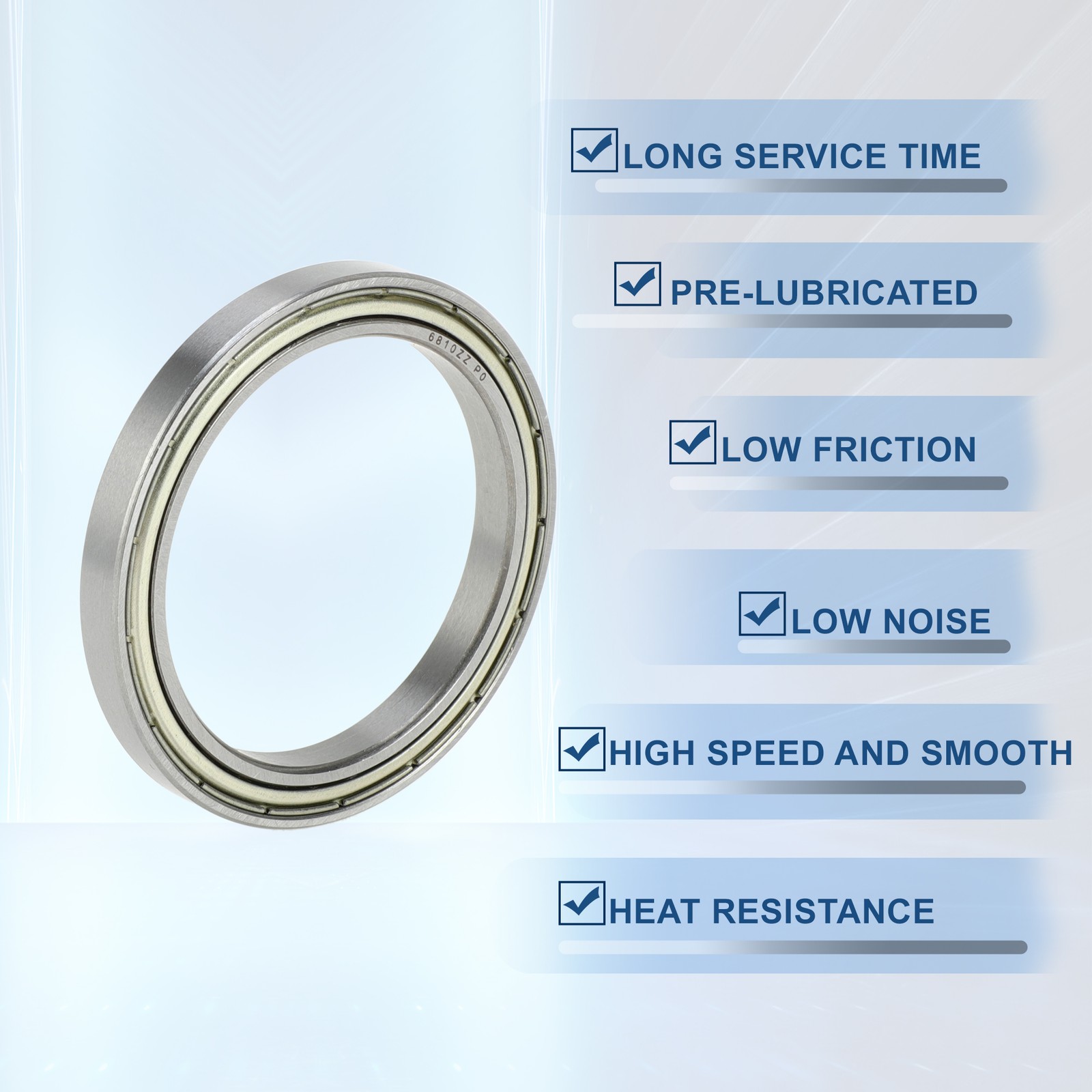 6810ZZ deep throat ball bearings P0 50x65x7mm 1pc scooter wheel