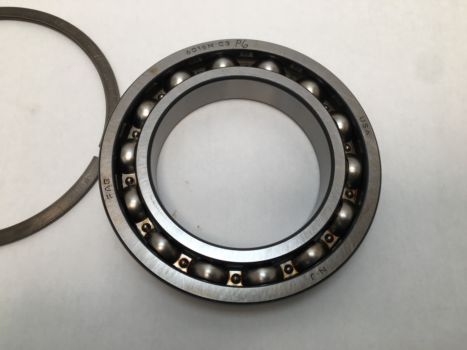 FAG 6016-NR-C3-P6 Bearing Open w/Snap Ring 80x125x22mm 6016 NR C3 P6 6016N CONS