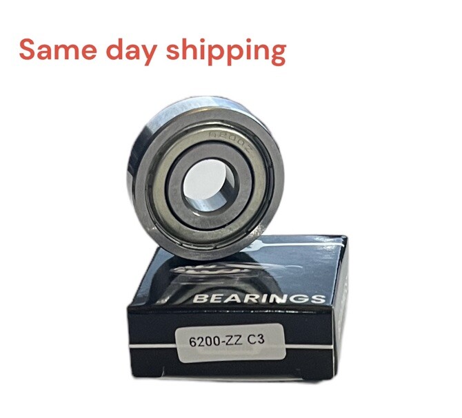 6200-ZZ C3 Ball Bearing Premium Metal Shielded 10x30x9mm (2 Pcs )