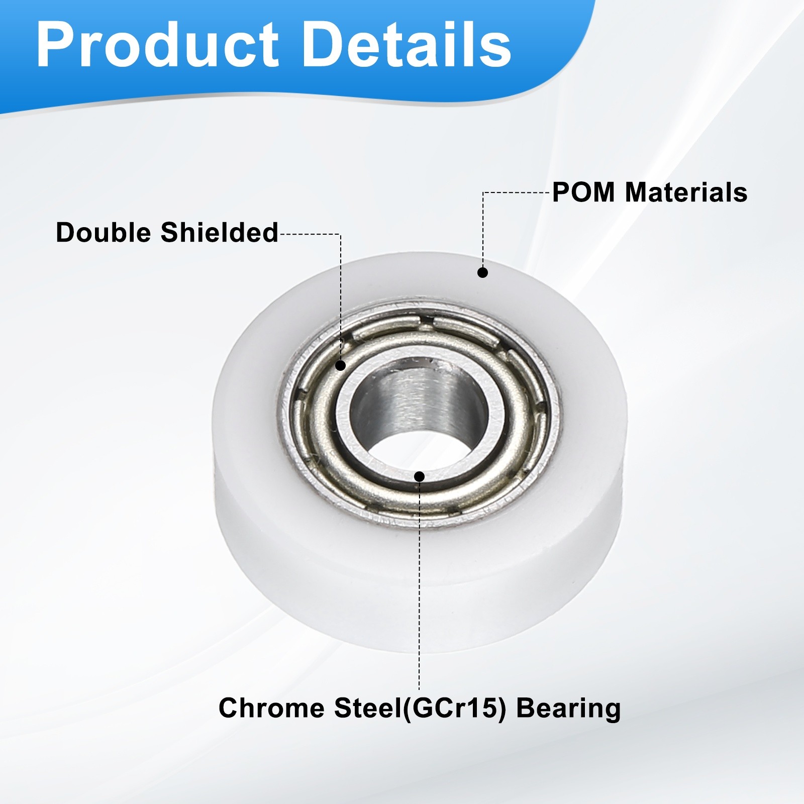 4Pcs 684ZZ Ball Bearing 4x13x4mm Double Metal Shielded Chrome Steel, White