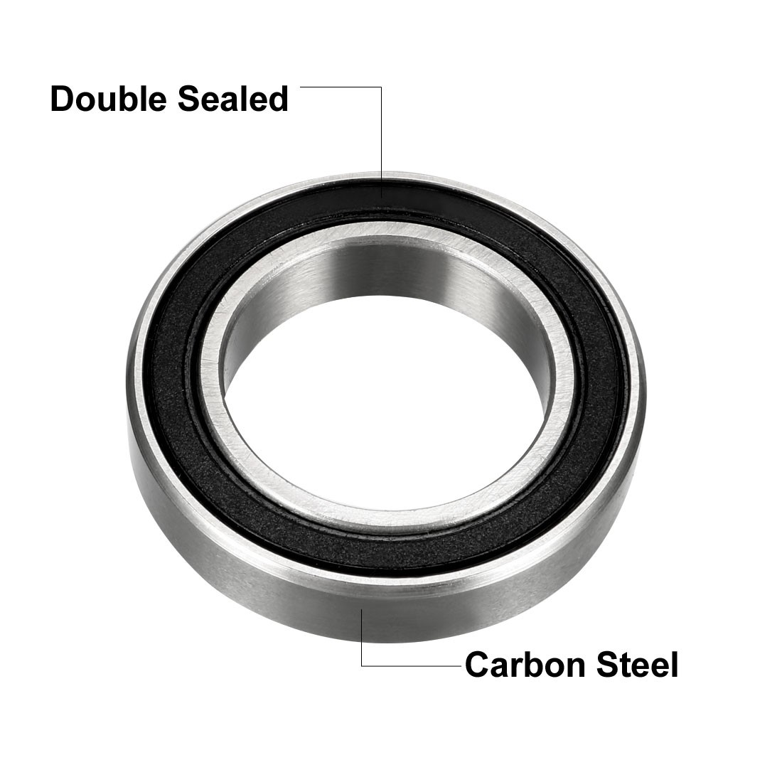 10 Pcs 15x24x5mm Double Sealed 6802-2RS Deep Groove Ball Bearing Carbon Steel
