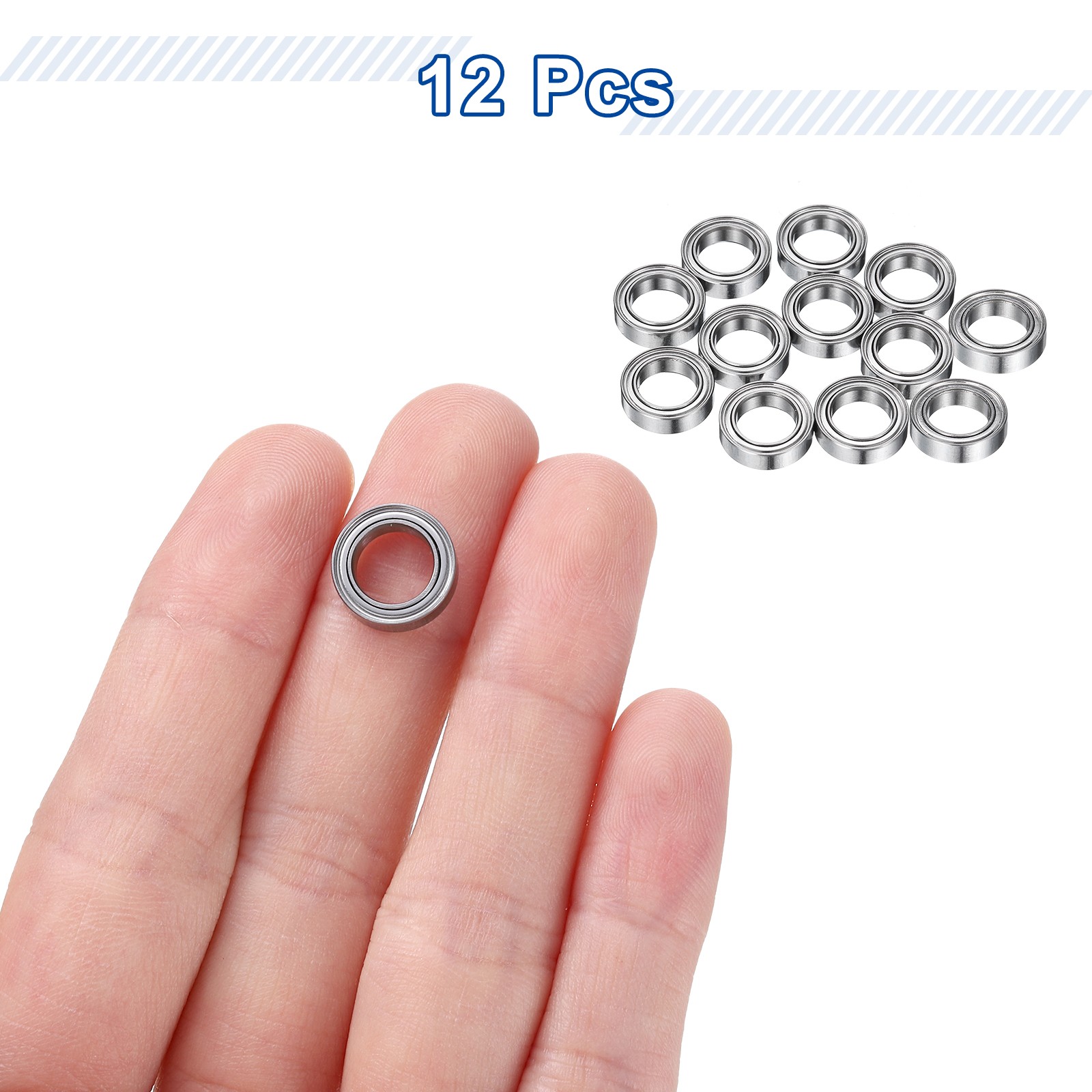 12Pcs Ball Bearings MR117ZZ 7mm Internal 11mm External 3mm Width for MR