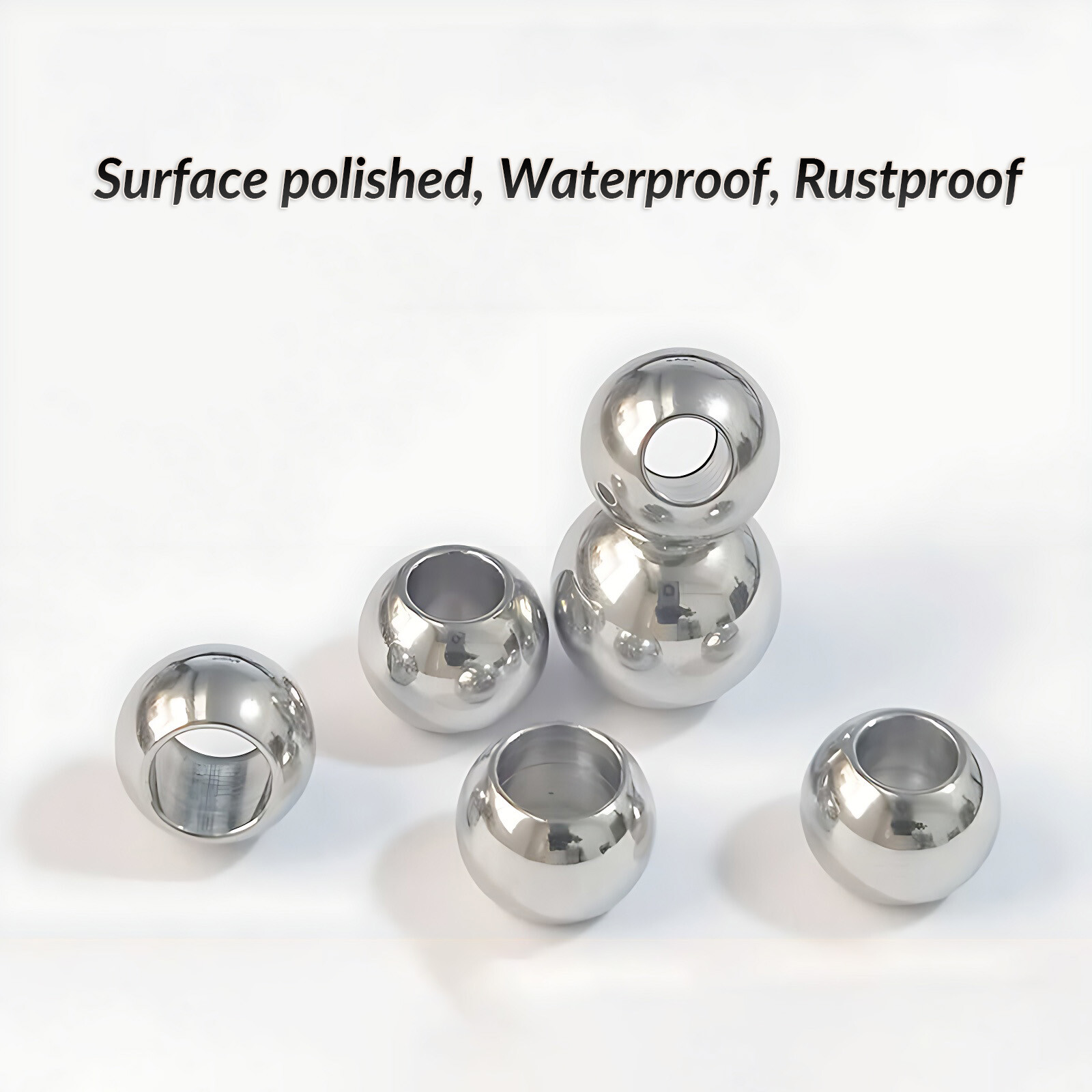 Ø 2mm-60mm Stainless Steel Silver Round Spacer Beads Jewelry Finding Loose Beads