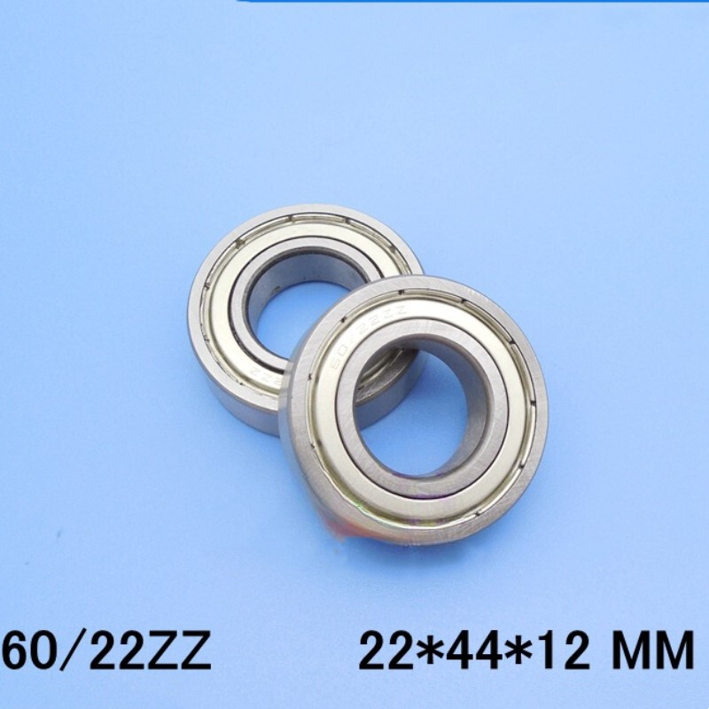 60/22-ZZ Deep Groove Ball Bearing, 2pcs 22 x 44 x 12mm Z2 Double Sealed Bearing