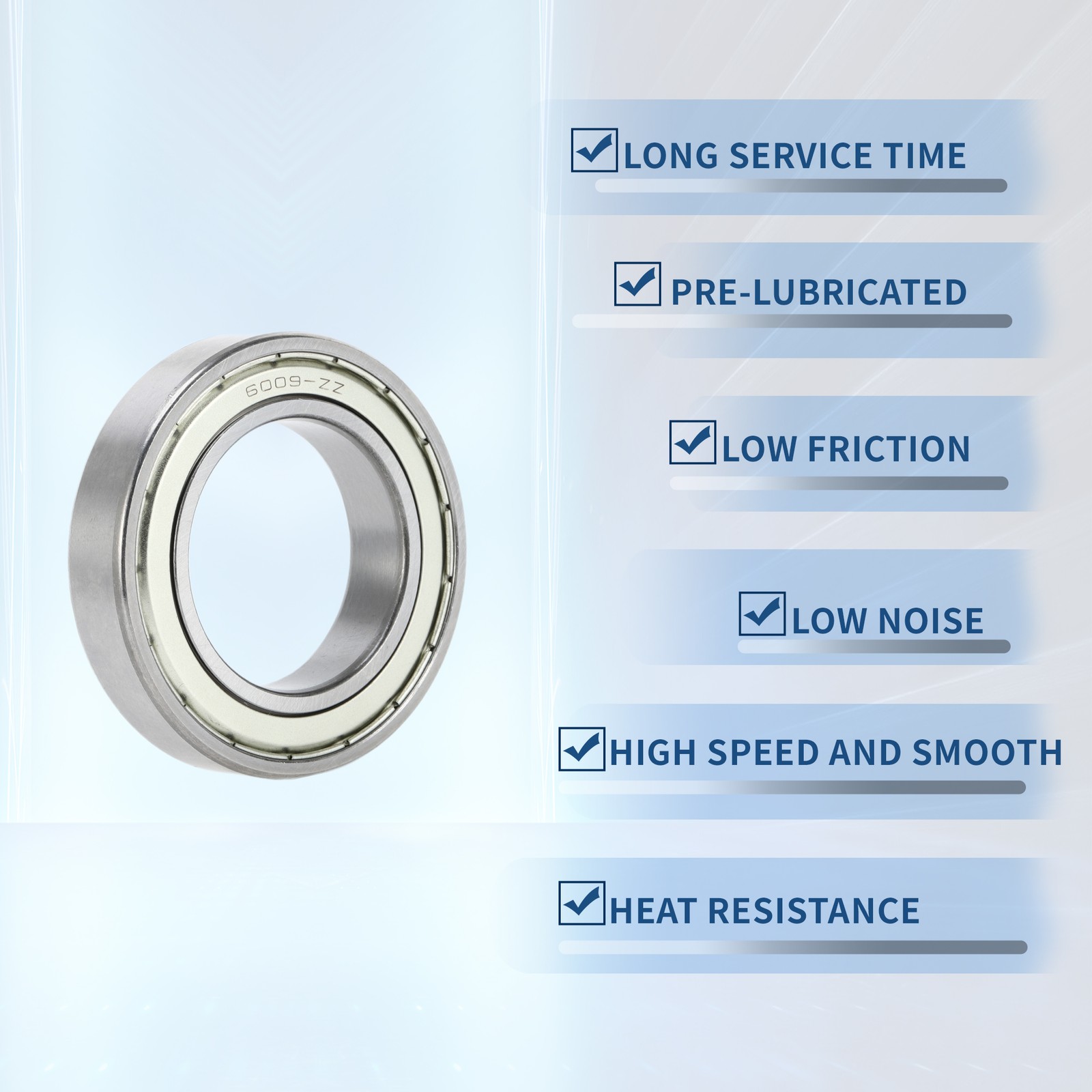 6009ZZ deep throat ball bearings 45x75x16mm scooter wheel