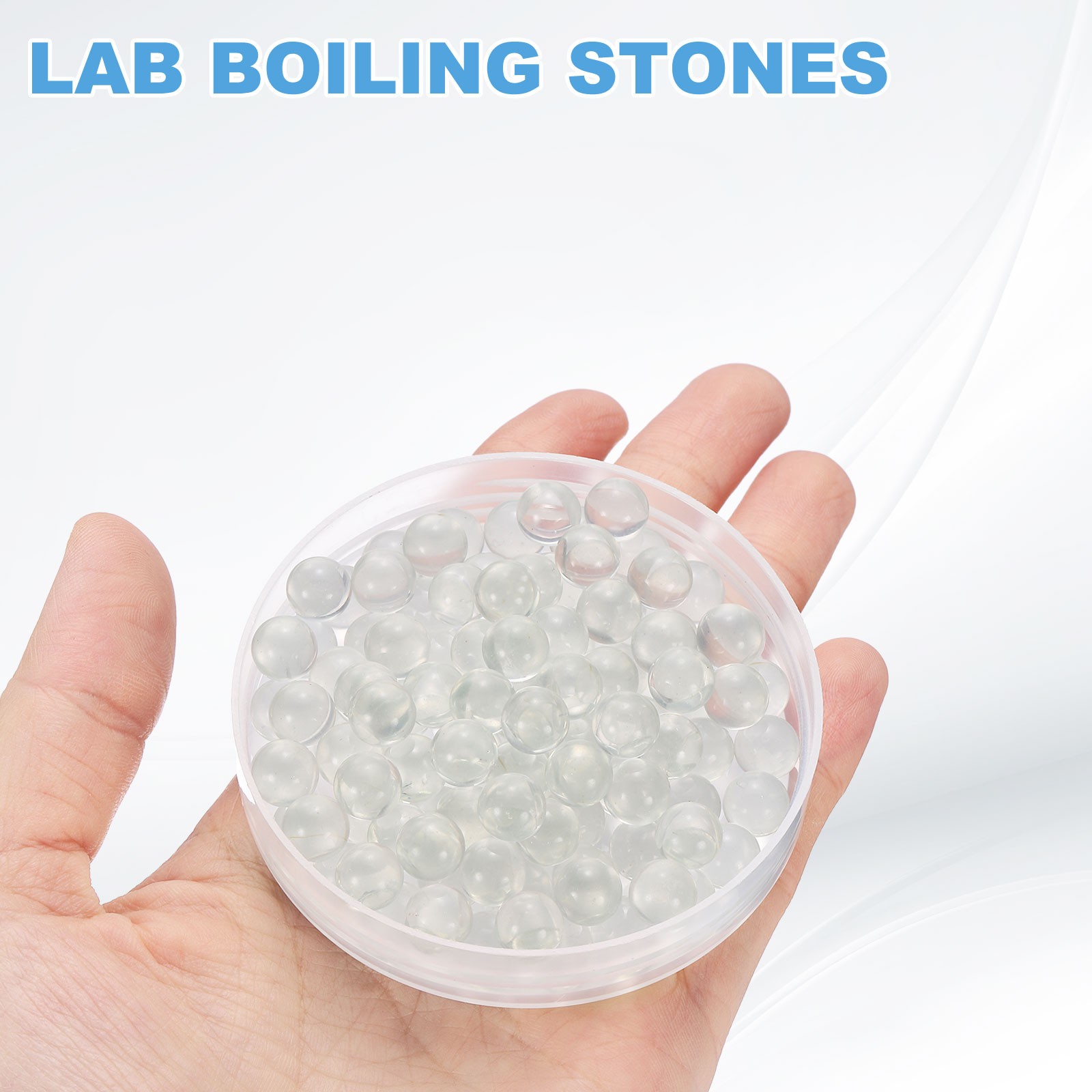 300Pcs 7.13mm Lab Boiling Stones, Solid Round Clear Glass Boiling Beads