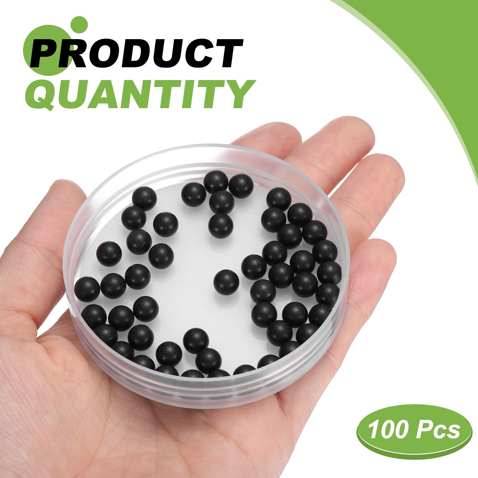 100pcs POM Plastic Bearing Balls G2 1/4″(6.35mm) Solid Plastic Balls, Black