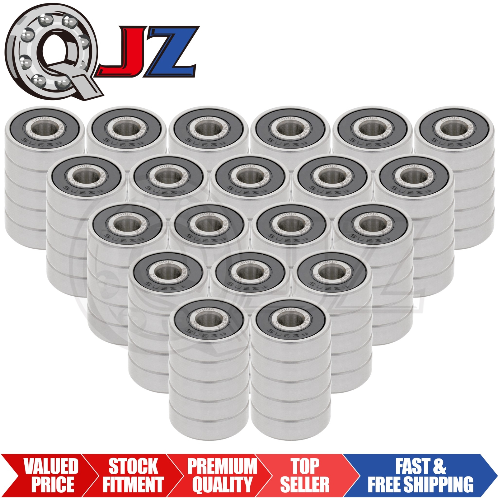 [Qty.100] New 626-2RS Miniature Sealed Ball Bearing [6mm Bore x 19mm OD x 6mm W]