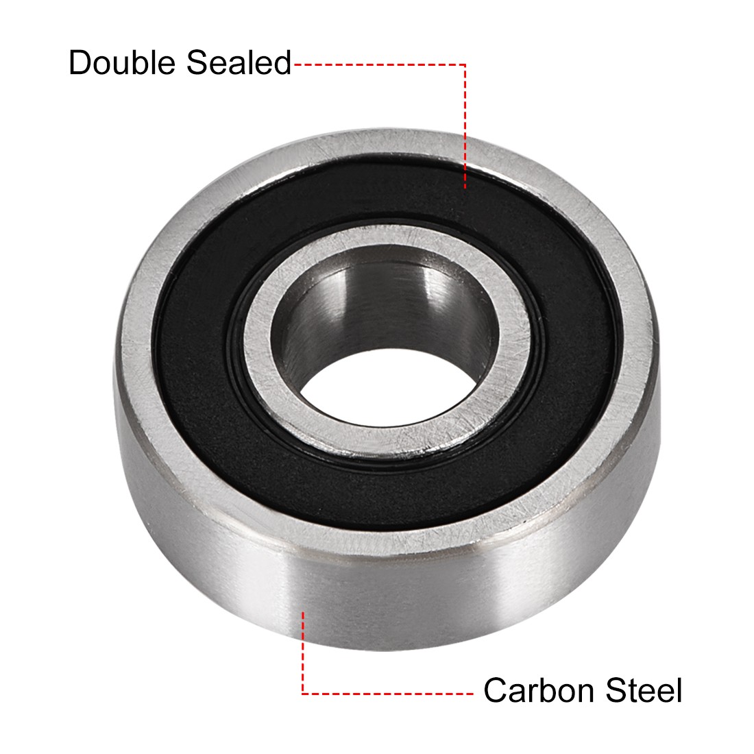 2pcs 6000-2RS Double Sealed 180100 Deep Groove Ball Bearings High Carbon Steel
