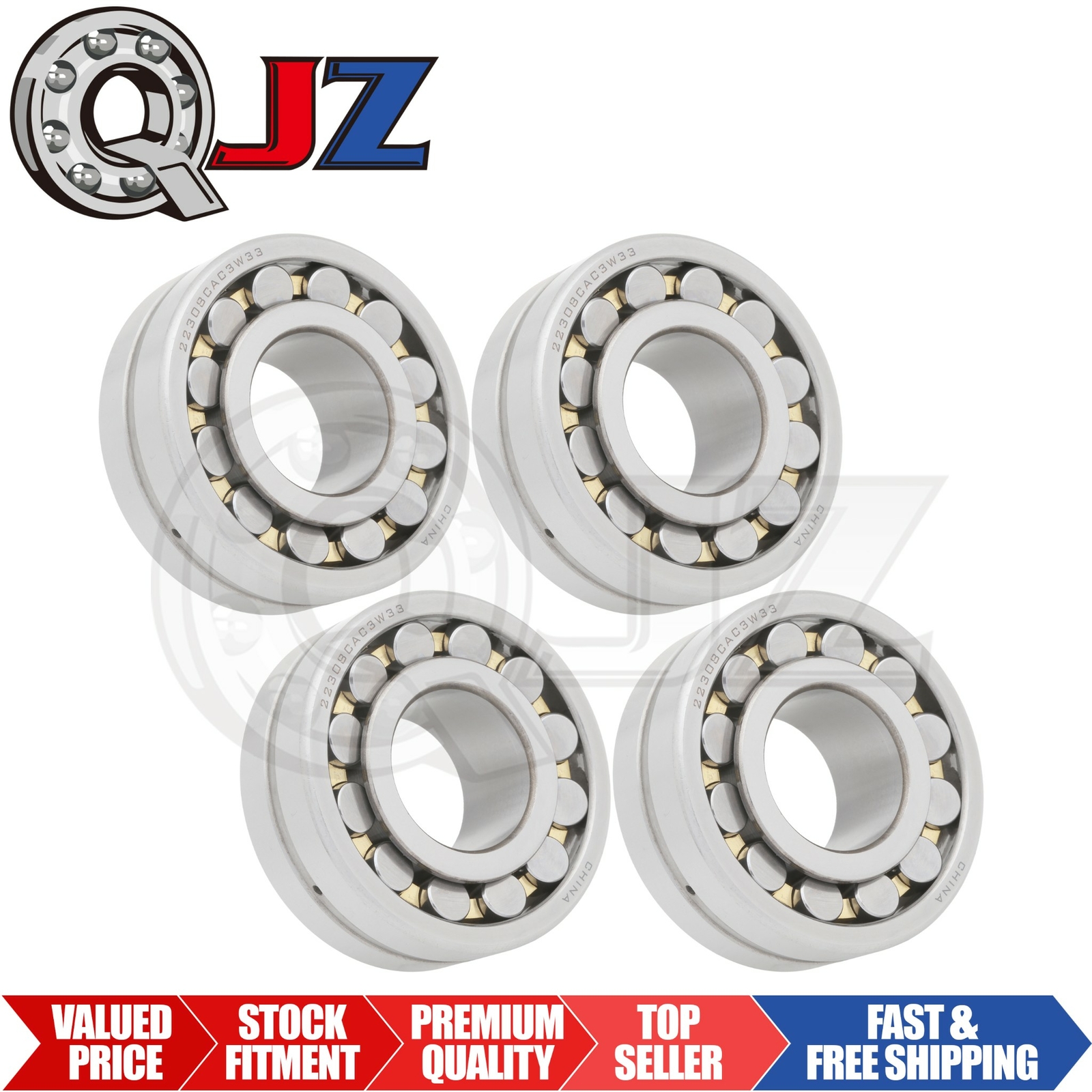 [Qty.4] New 22308CAC3W33 Spherical Roller Bearing [40mm ID x 90mm OD x 33mm W]