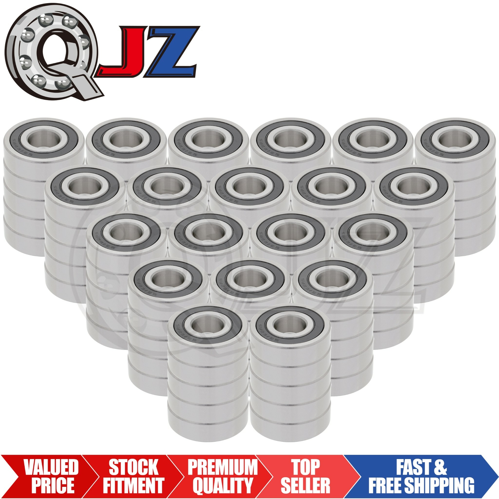 [Qty.100] 63/22-2RS Deep Groove Radial Ball Bearing [22mm ID x 56mm OD x 16mm W]