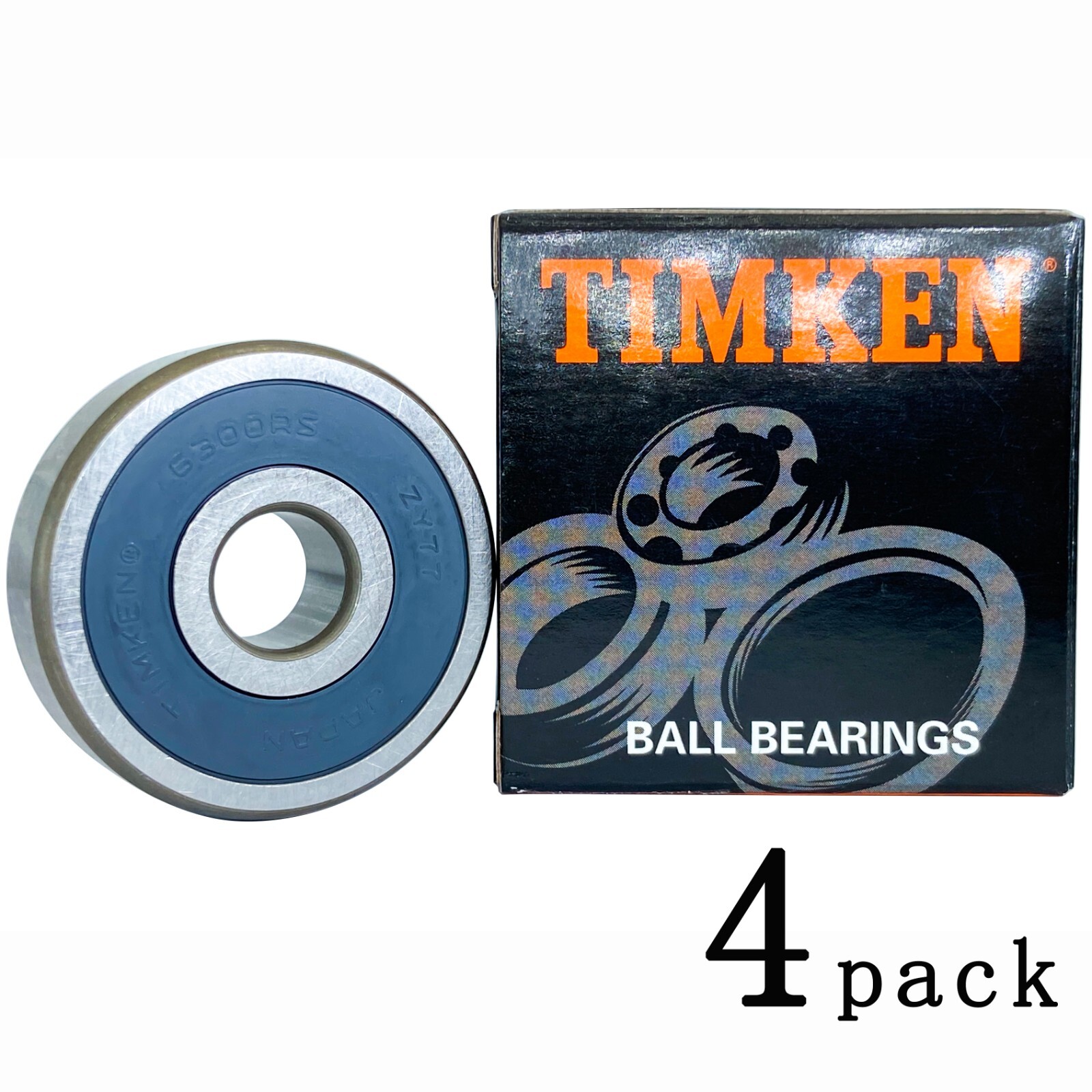 4PCS TIMKEN 6300-2RS 10X35X11MM MADE IN JAPAN Double Rubber Seal Ball Bearings