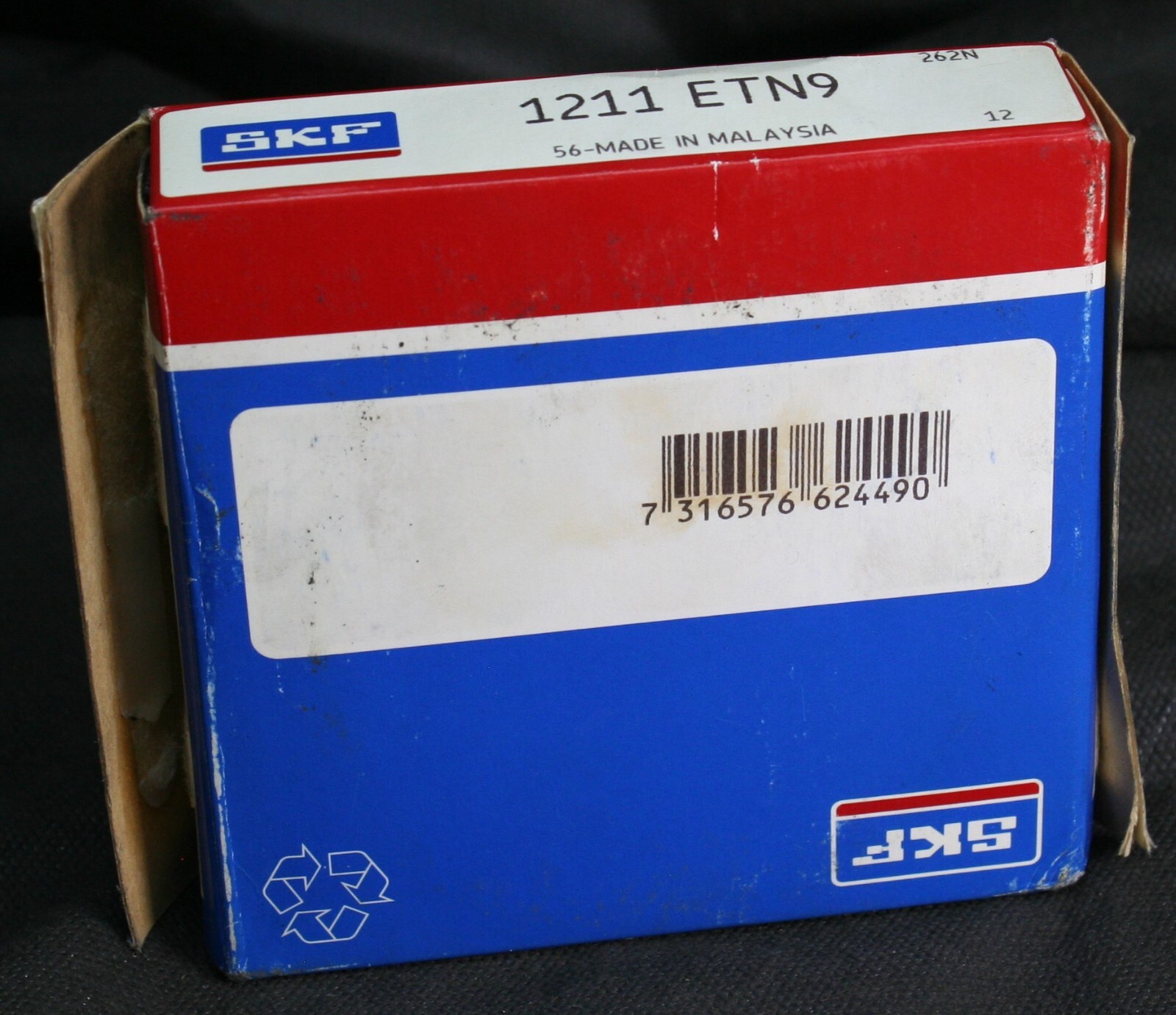 One (1) SKF 1211 ETN9 Self Aligning Ball Bearing 55 MM Bore NEW