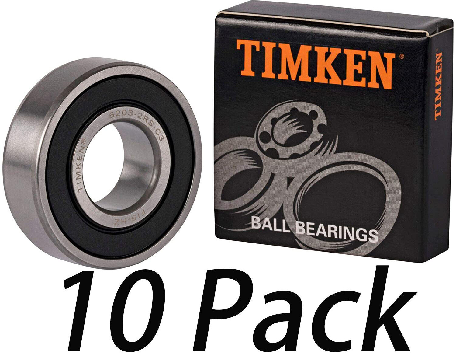 10PACK TIMKEN 6203-2RSC3 17X40X12 C3 Clearance Double Rubber Sealed Bearings