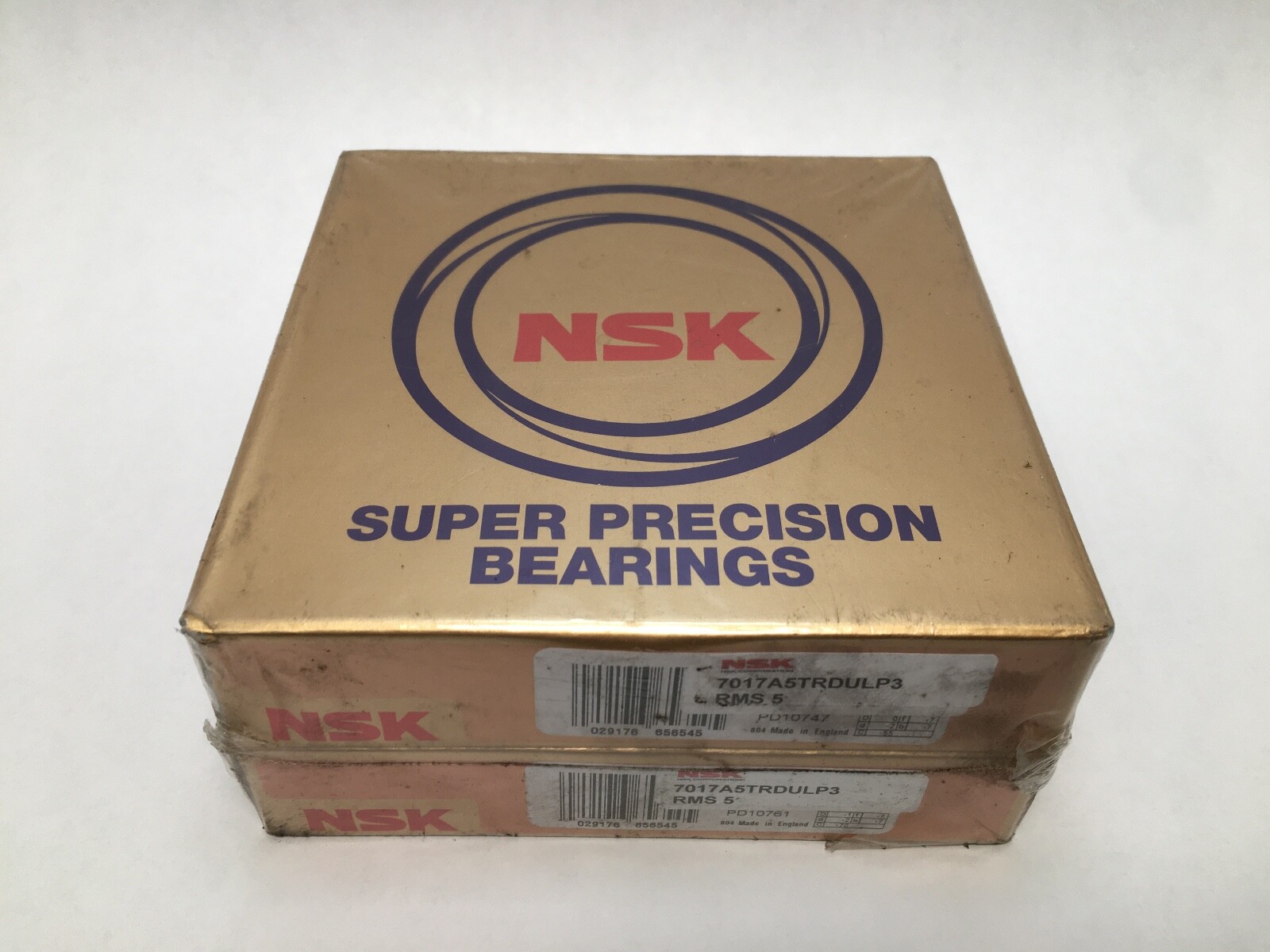 NSK 7017A5TRDULP3 Bearing 85x130x22 mm 7017-A5TR-DUL-P3 RMS5 ABEC5 England 2 pcs