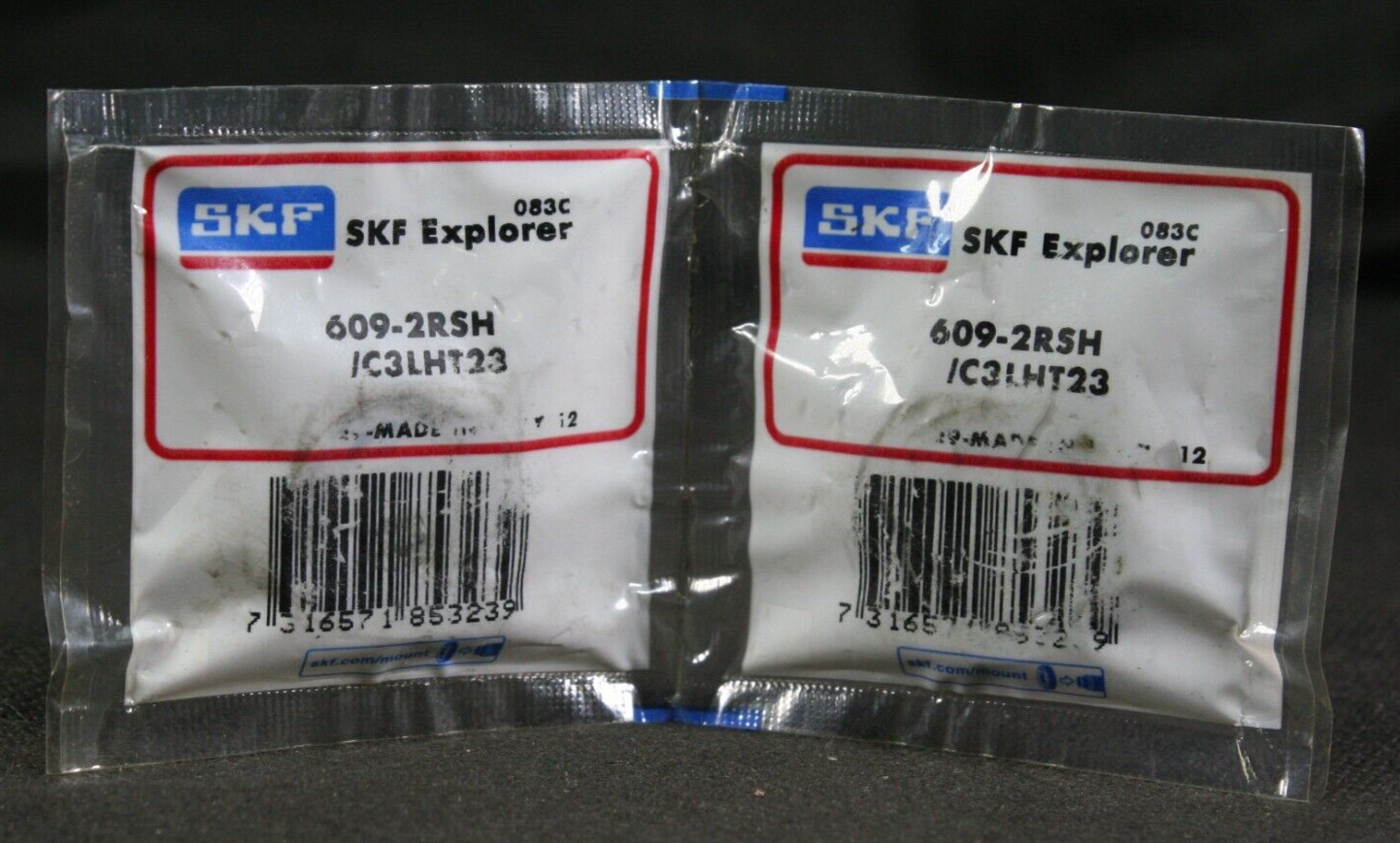 Two (2) SKF 609-2RSH/C3 LHT23 Deep Groove Bearing 9MM ID NEW
