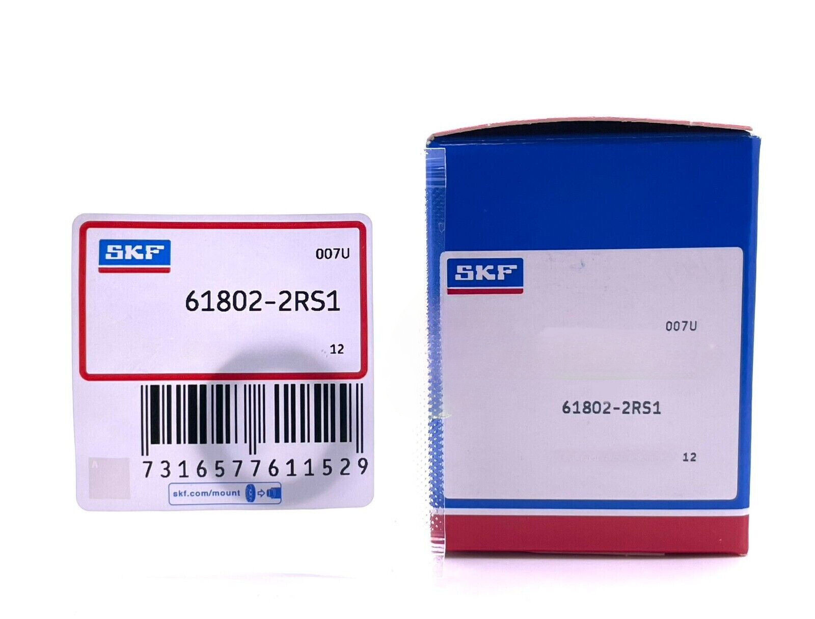 SKF 6802 2RS DEEP GROOVE BALL BEARING RUBBER SEALED 61802 15x24x5