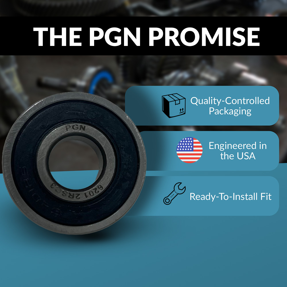 (10) 6201-2RS Premium Rubber Seal Ball Bearing C3 EMQ, 12x32x10, 6201 2RS 6201rs
