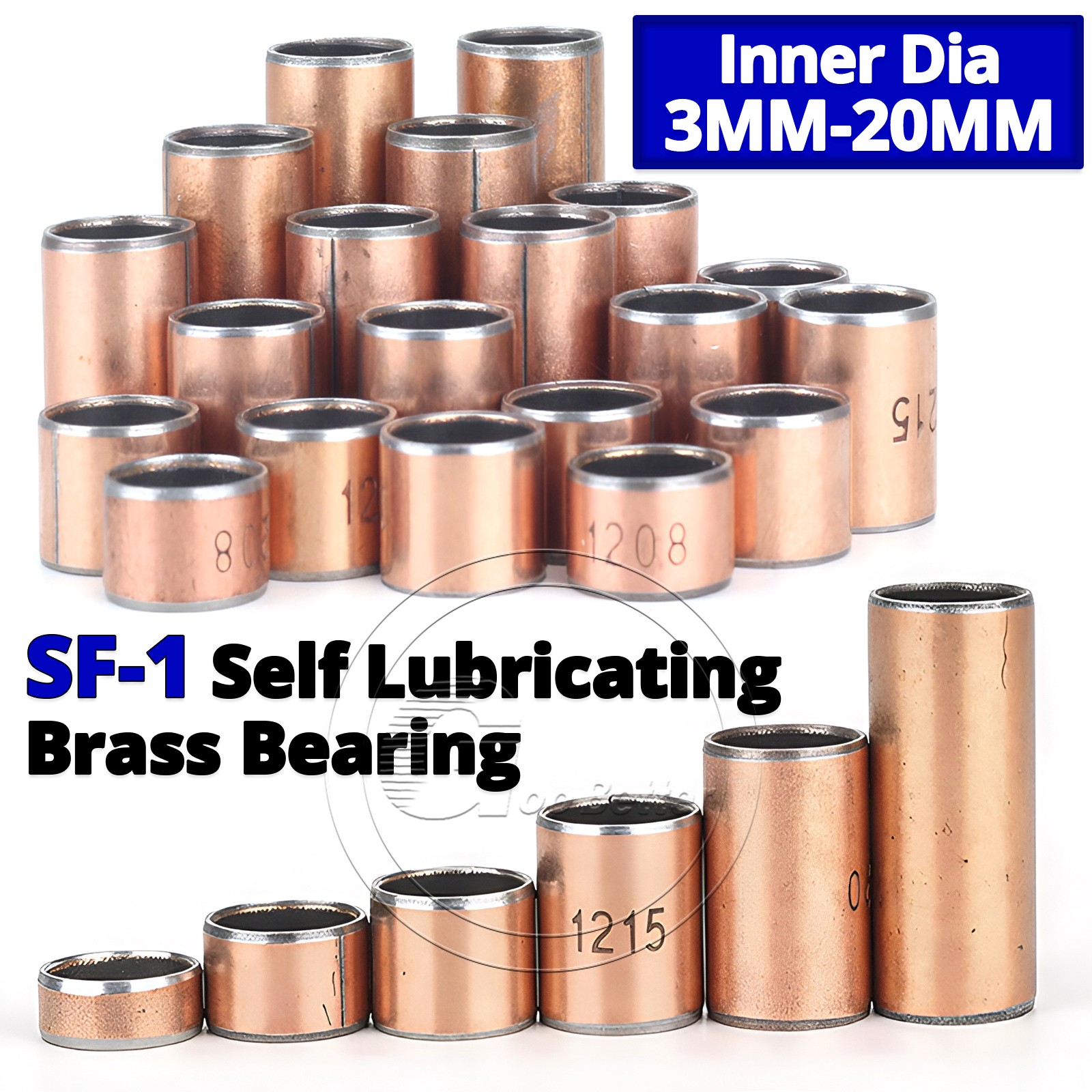 SF-1 Self Lubricating ID Ø 3mm-20mm Composite Bearing Bushing Sleeve Brass Bear