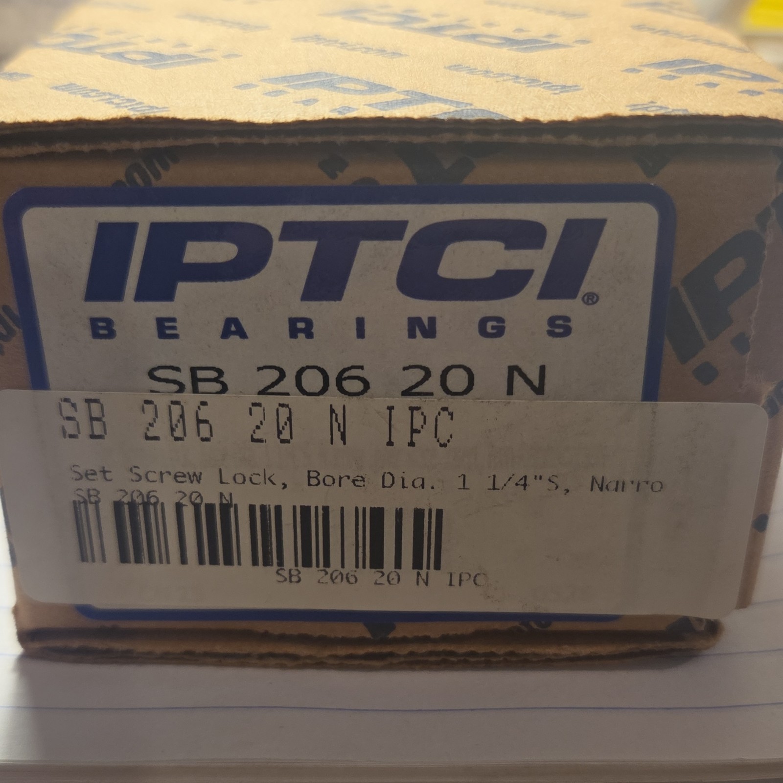 IPTCI SB 206 20 N Ball Bearing Insert, 1 1/4 in Bore Diameter