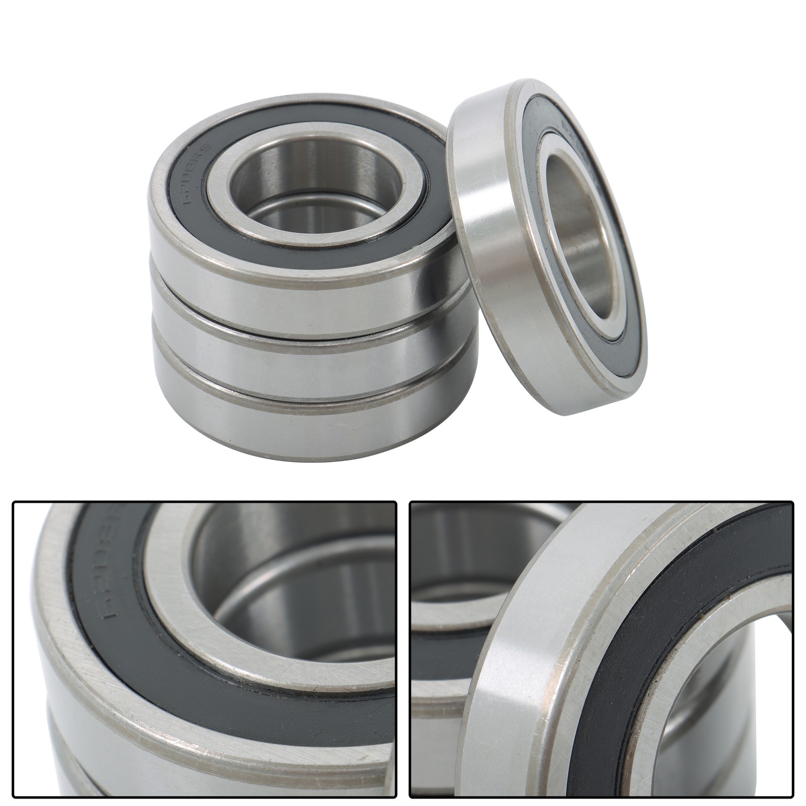 4Pcs 6208-2RS Deep Groove Ball Bearings 40mm Inner Dia 80mm OD 18mm Bore Sealed