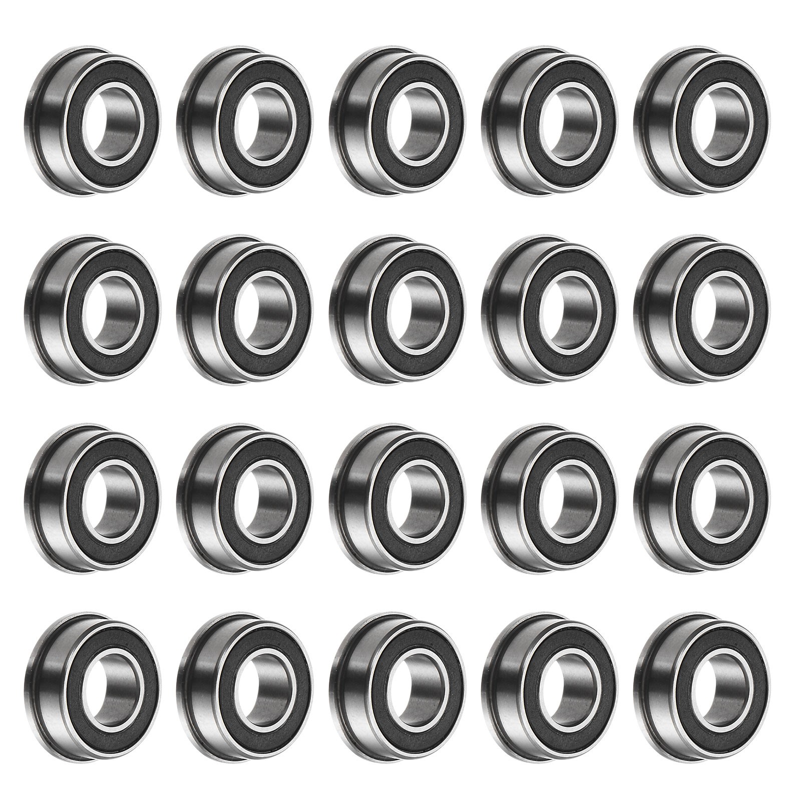 20pcs FR188-2RS Flanged Ball Bearing 1/4″ x 1/2″ x 3/16″ ABEC1 Flange Bearings