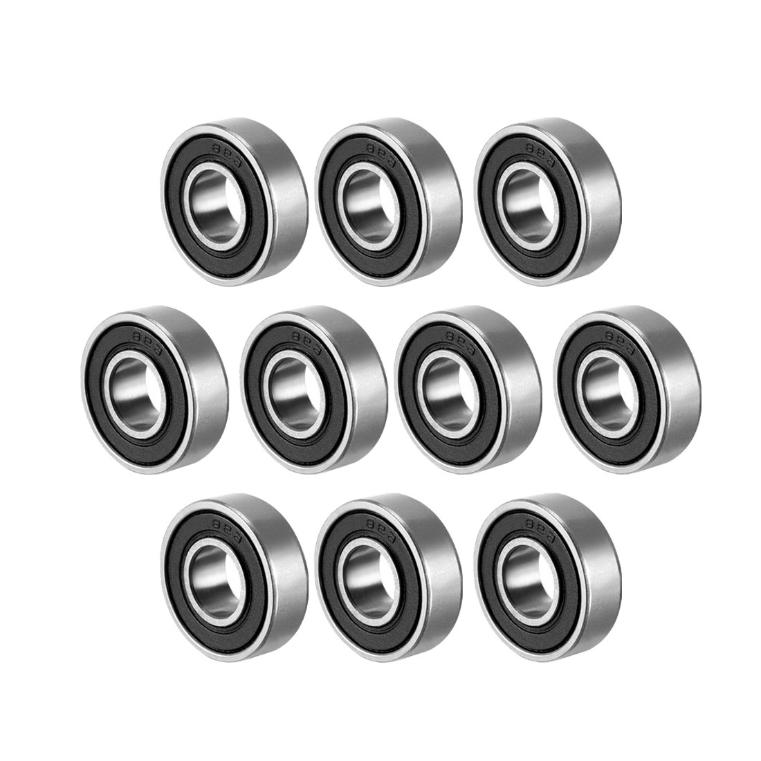 10Pcs 698-2RS Deep Groove Ball Bearing Equipment Steel Double Sealed 8x19x6mm