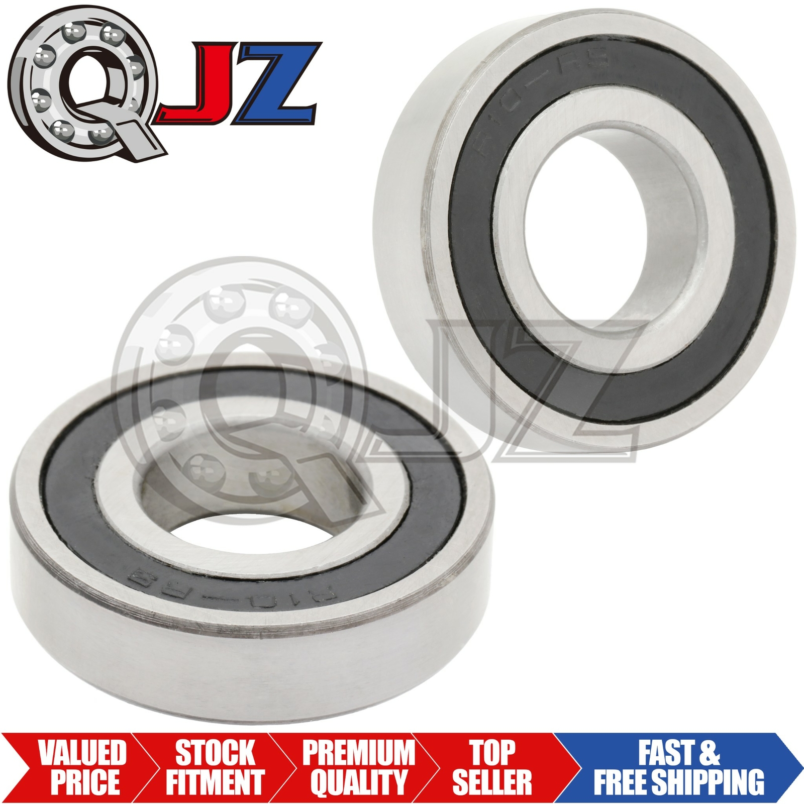 [2-Pack] R10-2RS Radial/Deep Groove Ball Bearing 0.625in x 1.375in x 0.340in